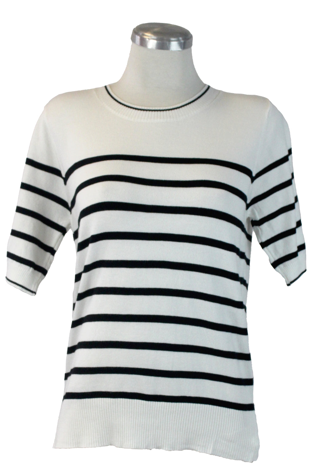 5628 Blusa Rayada Manga 2/4 Cuello con Franja