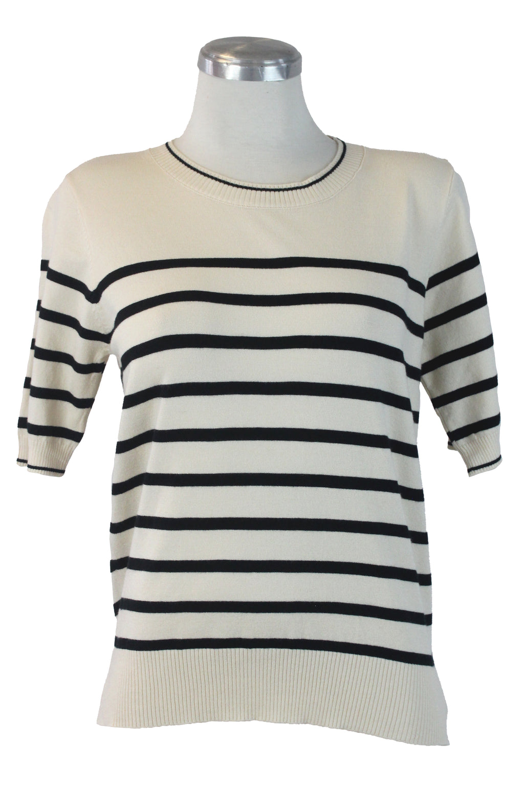 5628 Blusa Rayada Manga 2/4 Cuello con Franja