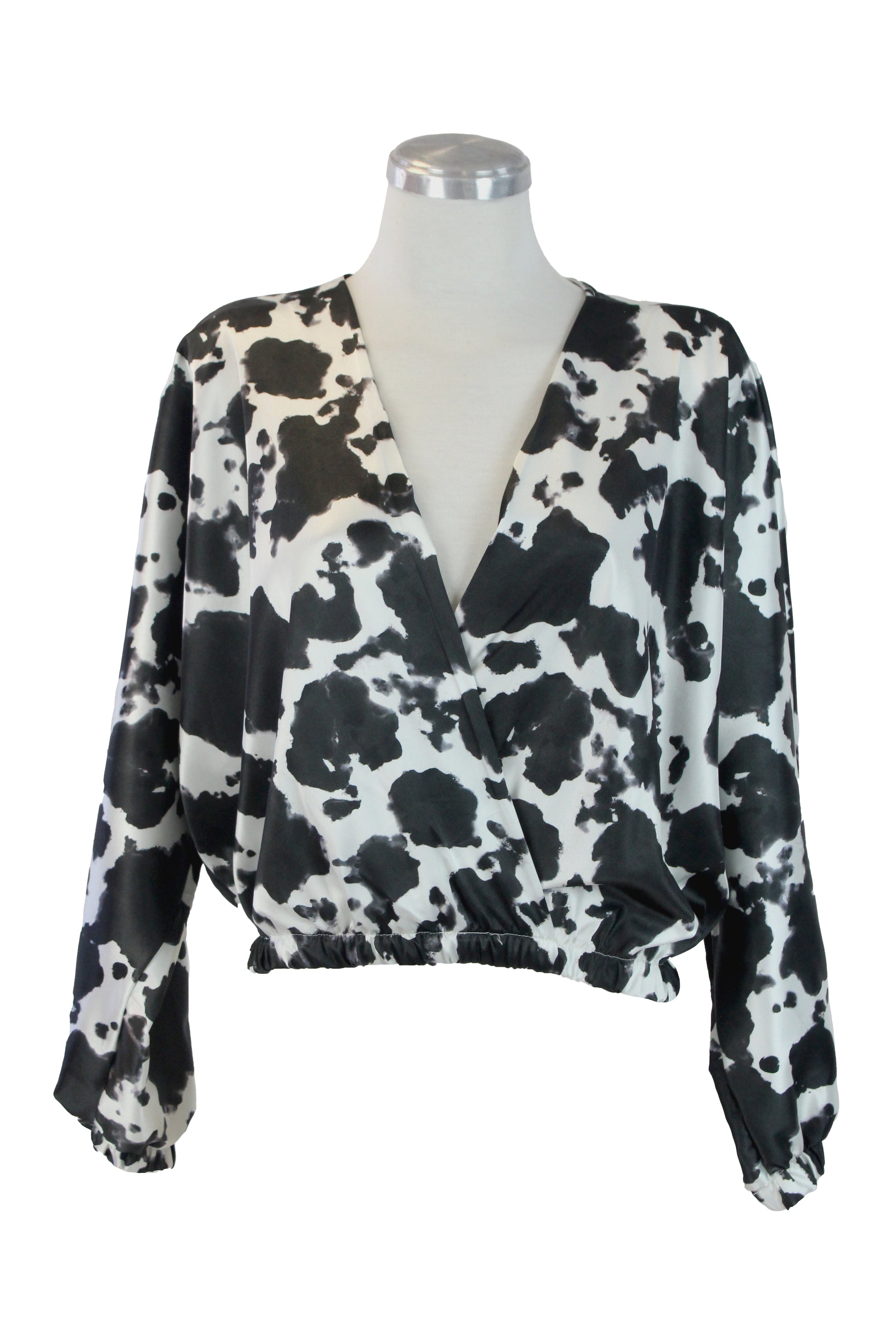 1318SVJ1 Blusa Estampado Vaca Escote Largo
