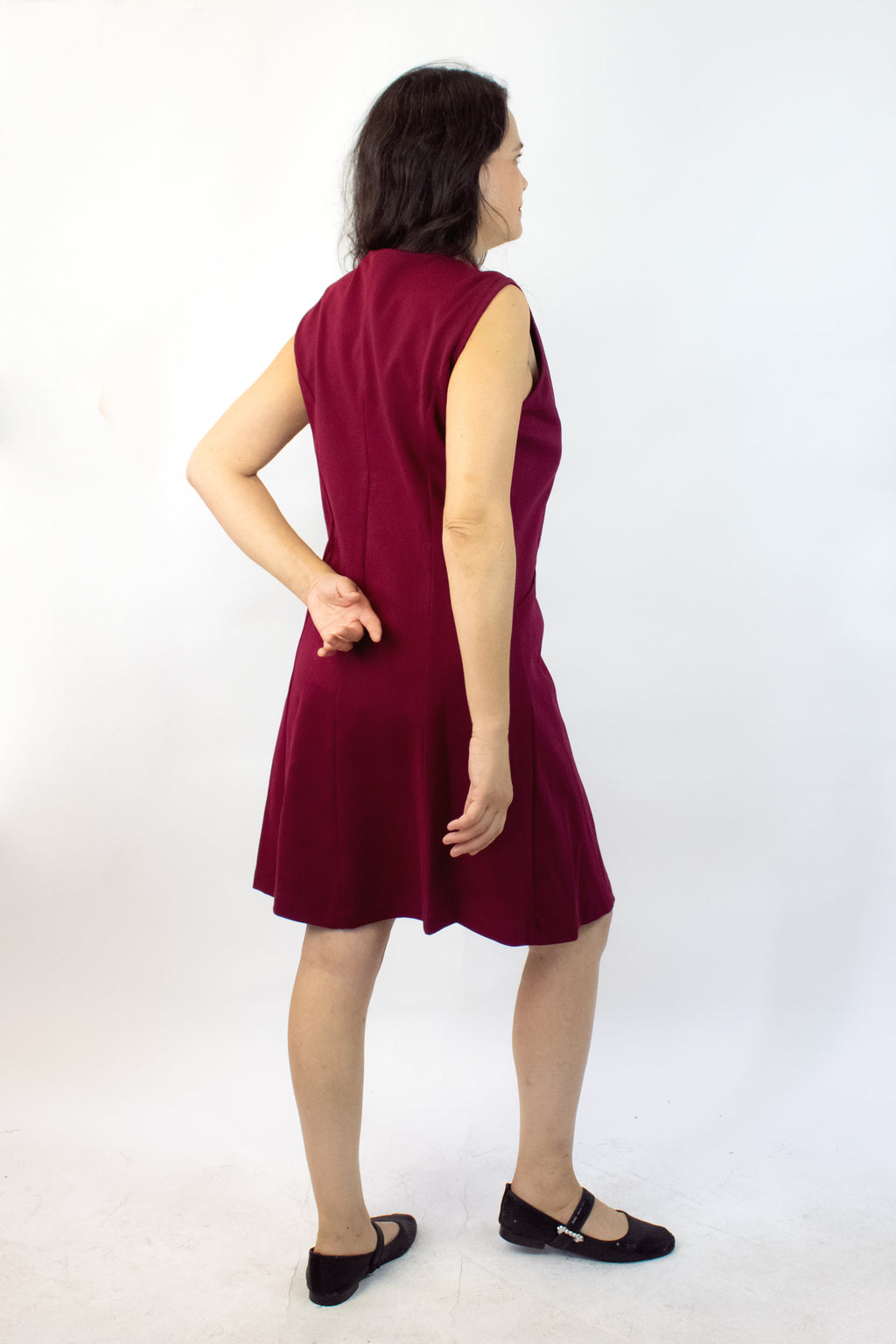 4243SPJ Vestido Sin Mangas Botones Dorados