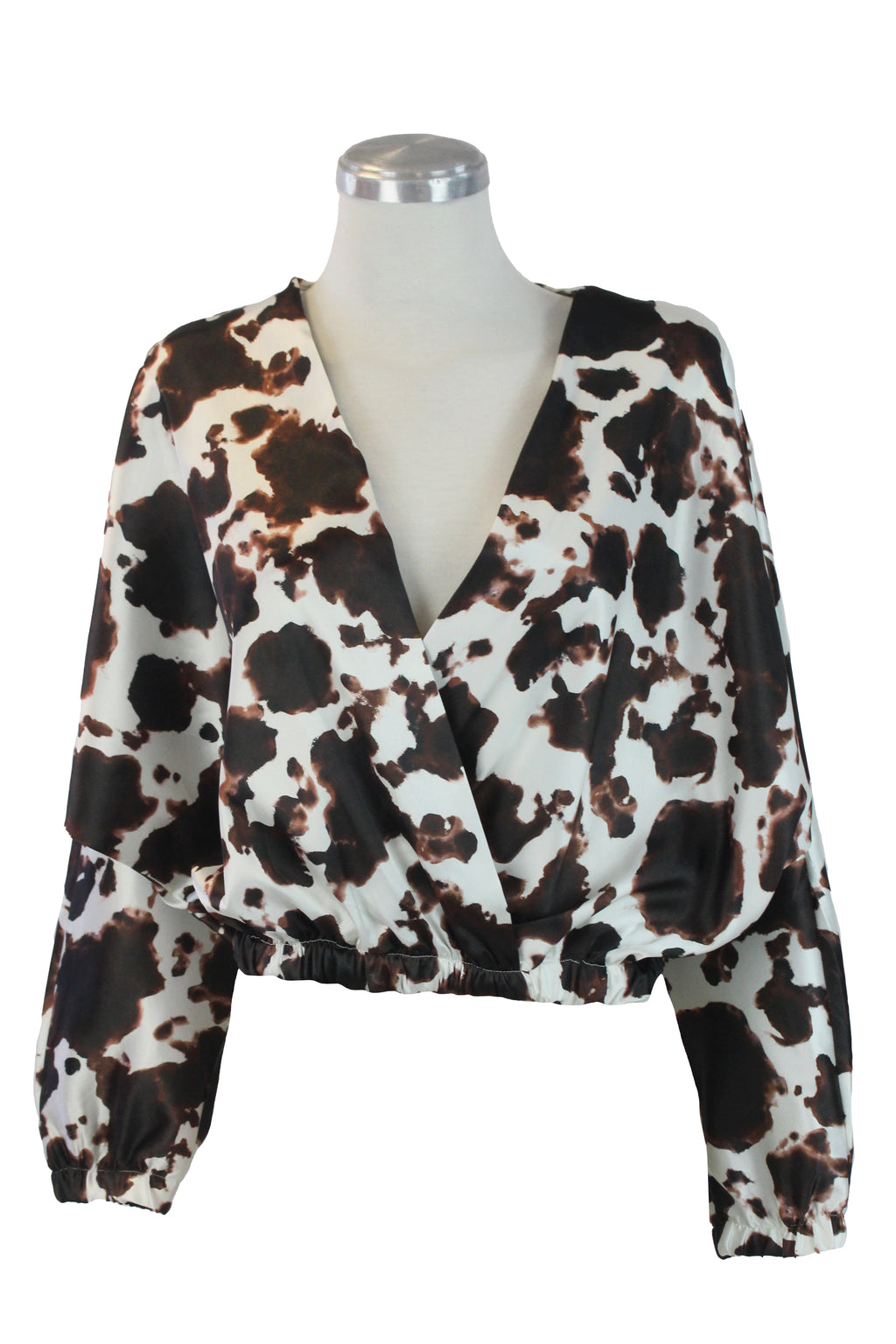 1318SVJ1 Blusa Estampado Vaca Escote Largo