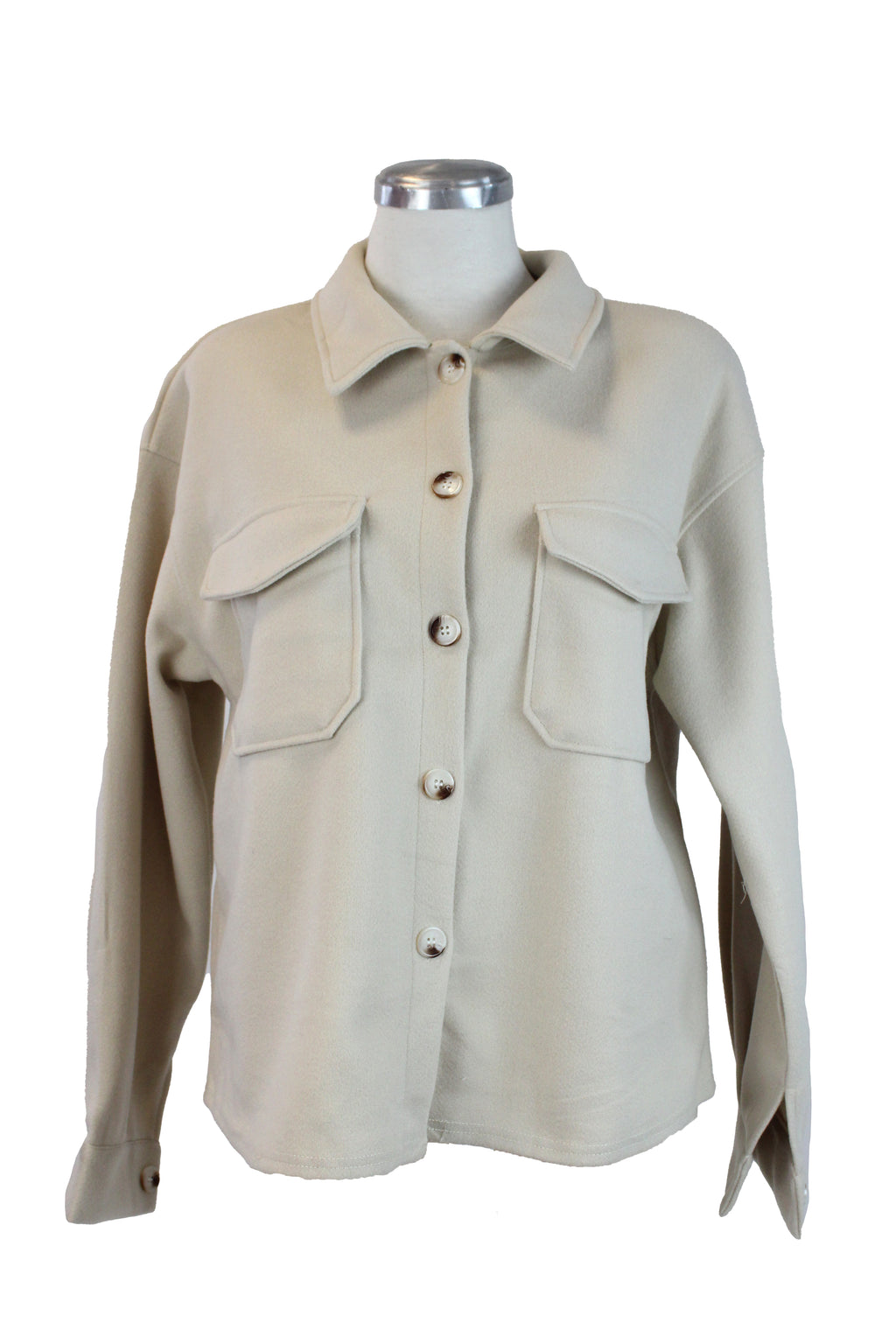 YD470 Chaqueta con Bolsillos y Botón Marmoleado