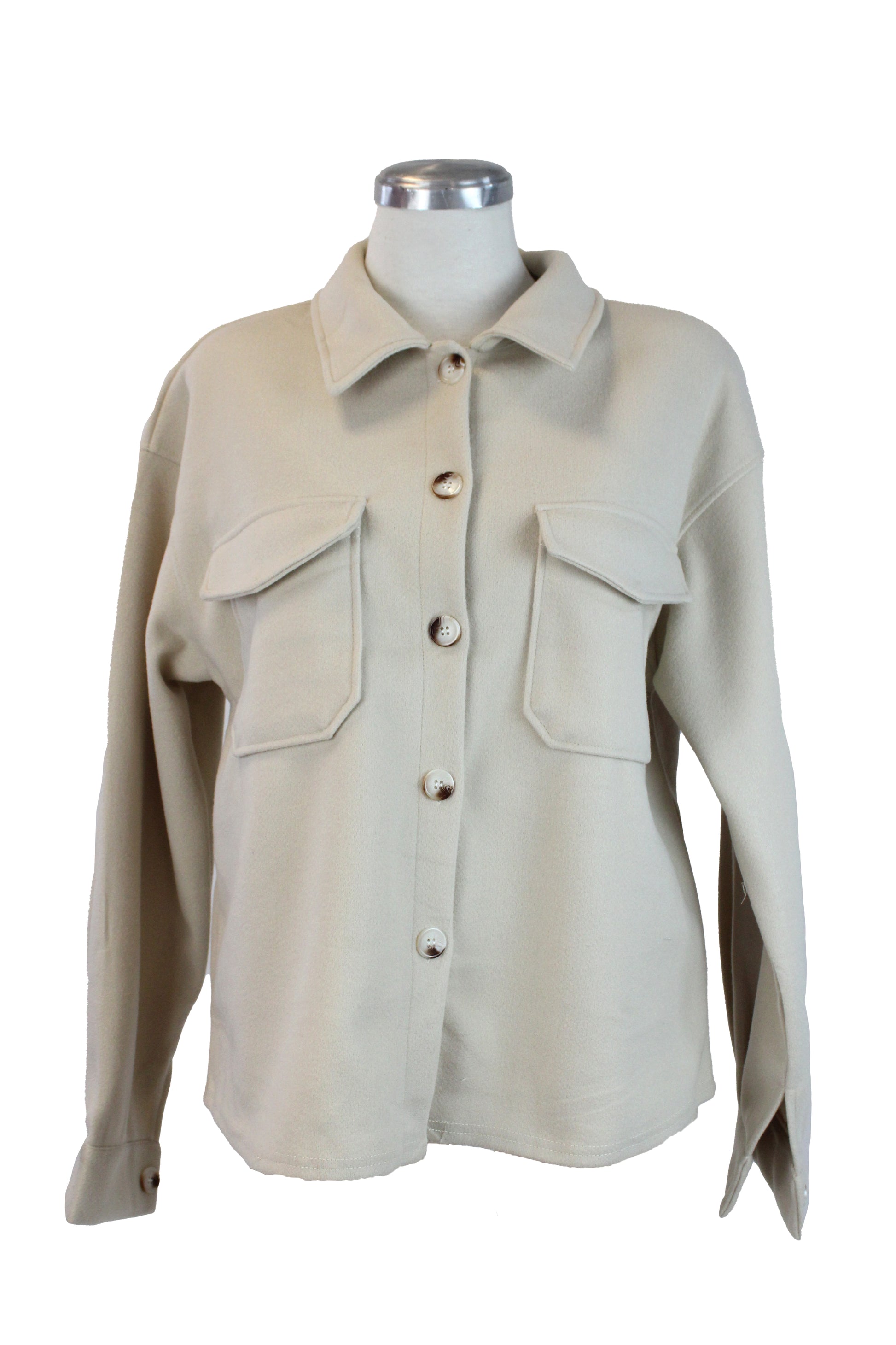 YD470 Chaqueta con Bolsillos y Botón Marmoleado