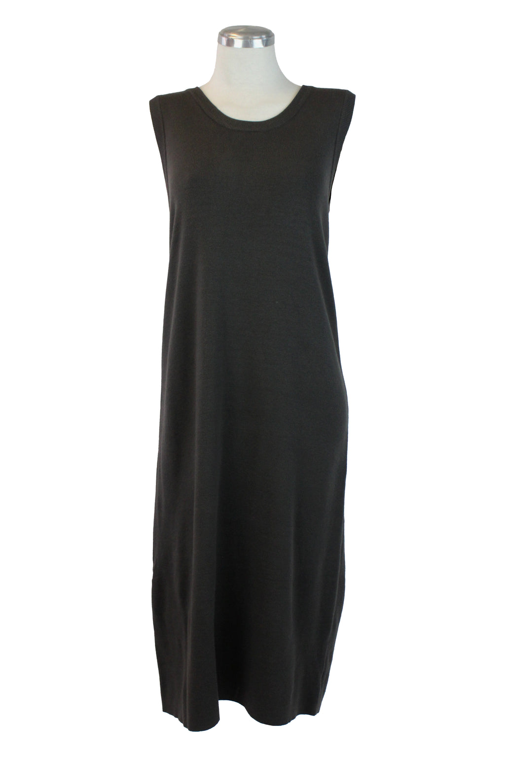 5766 Vestido Liso Tipo Suéter Tejido sin Mangas