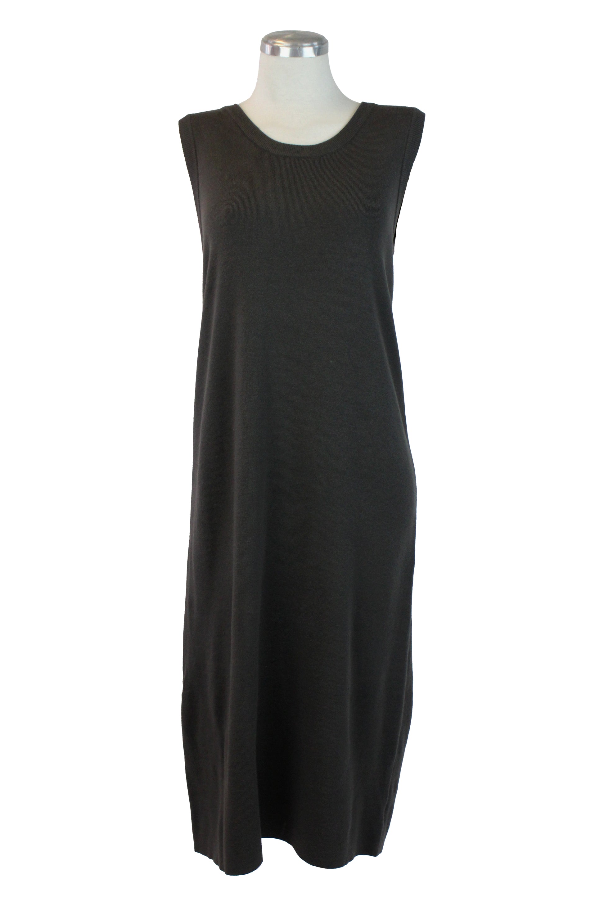 5766 Vestido Liso Tipo Suéter Tejido sin Mangas