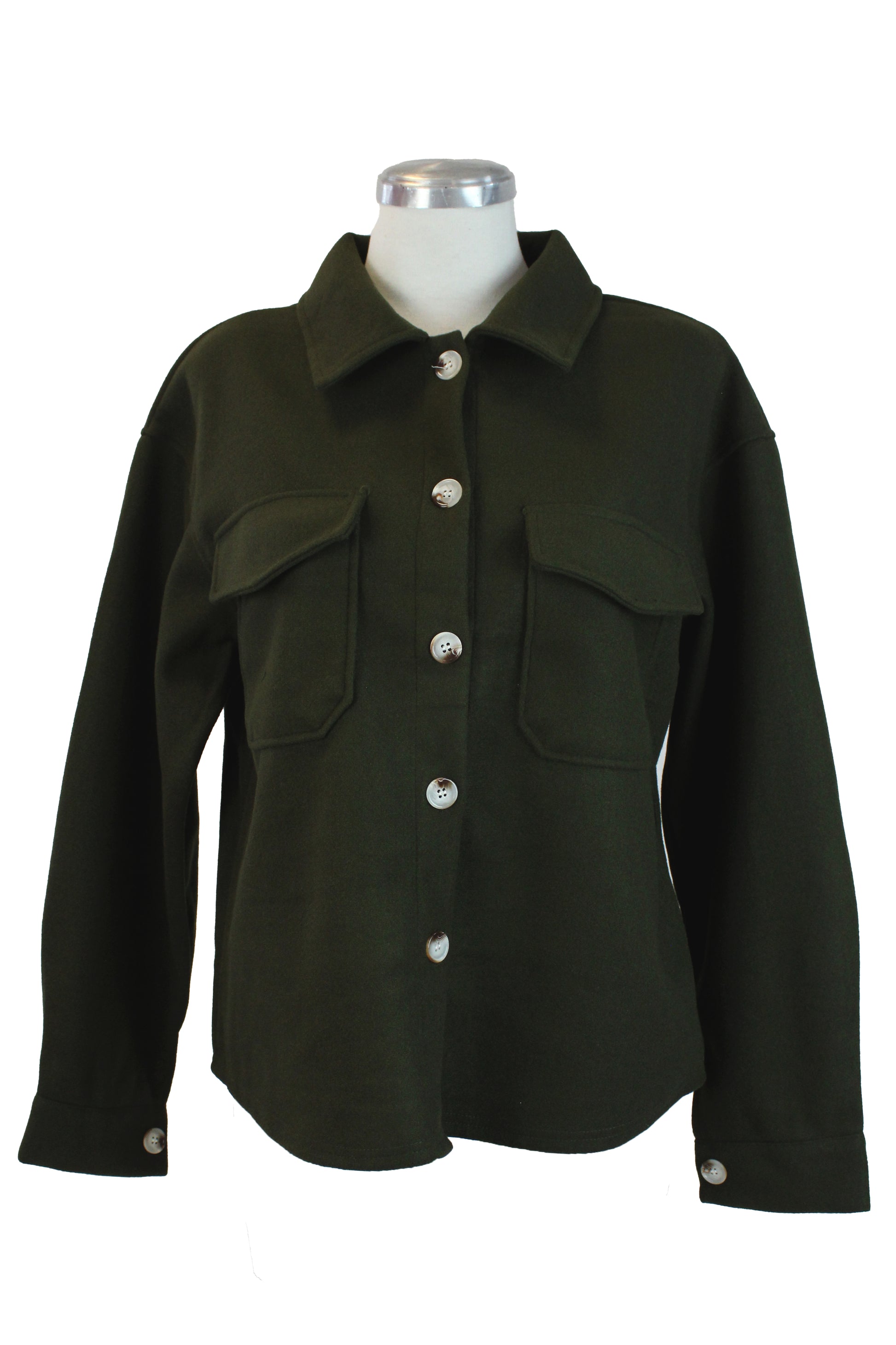 YD470 Chaqueta con Bolsillos y Botón Marmoleado