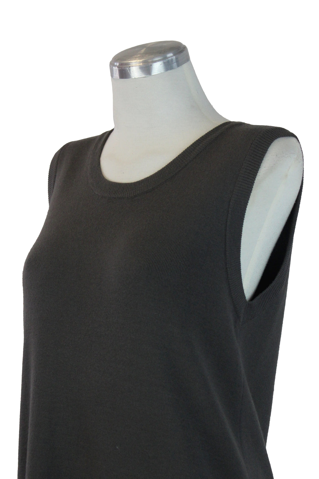 5766 Vestido Liso Tipo Suéter Tejido sin Mangas