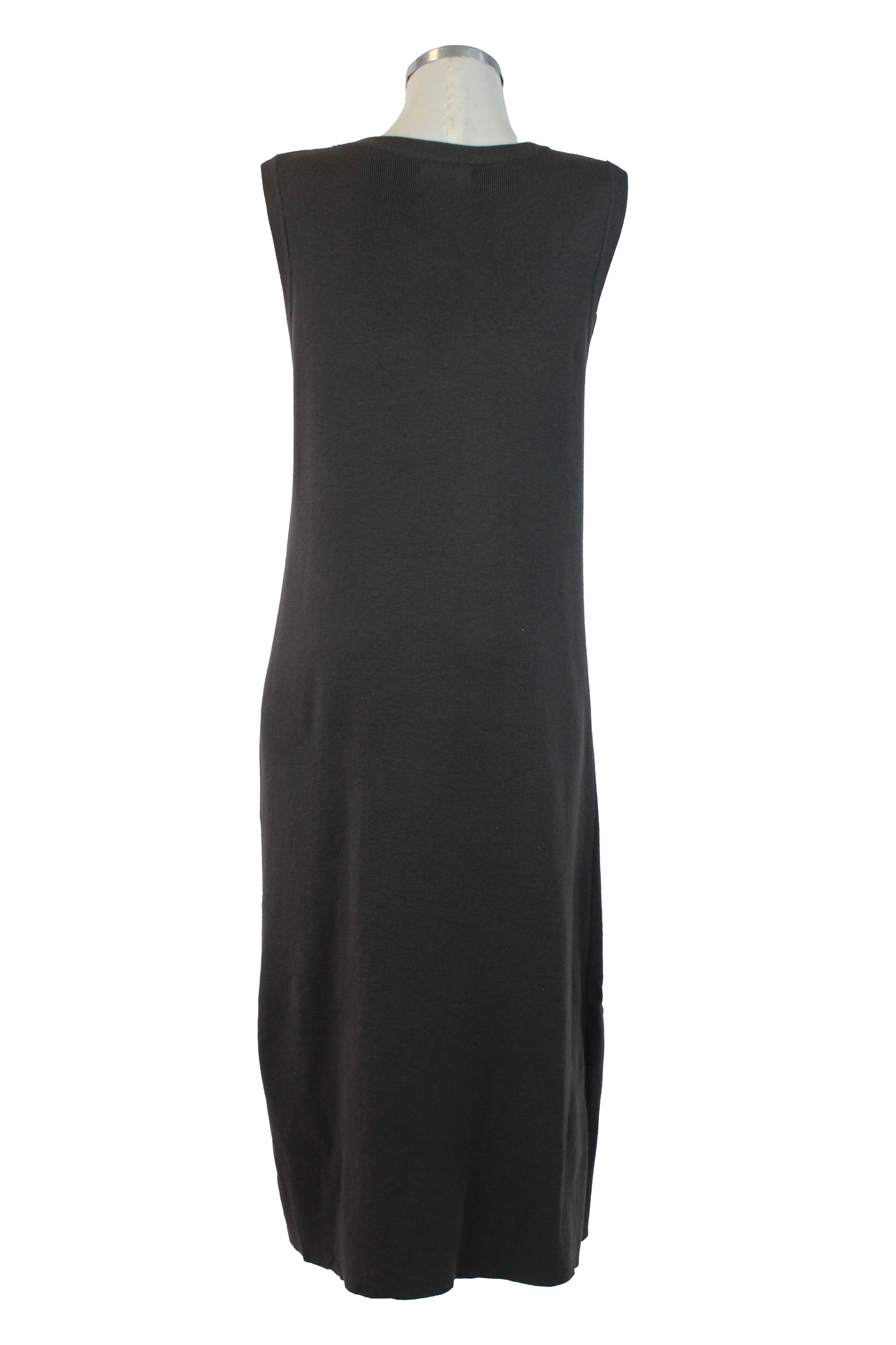 5766 Vestido Liso Tipo Suéter Tejido sin Mangas