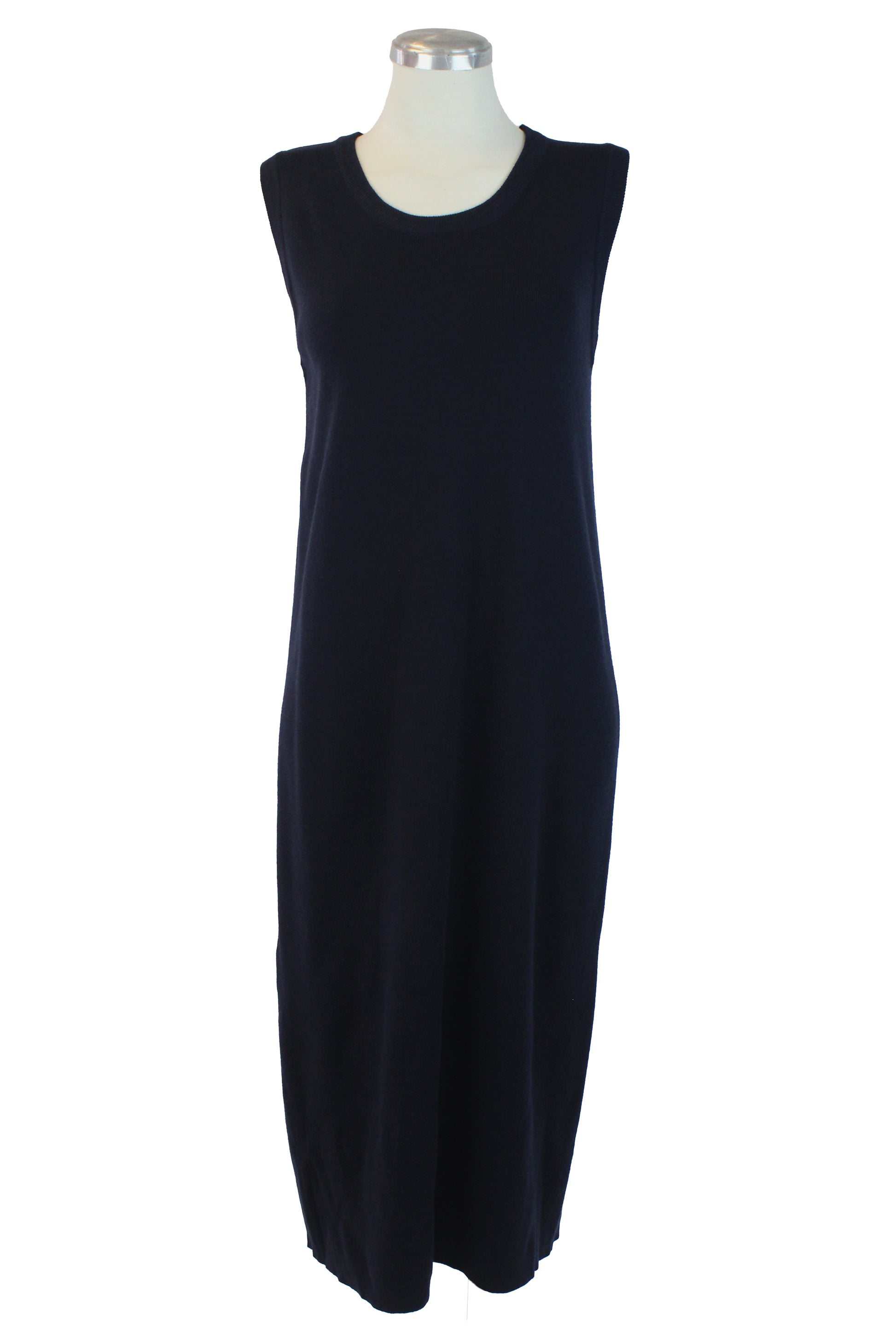 5766 Vestido Liso Tipo Suéter Tejido sin Mangas
