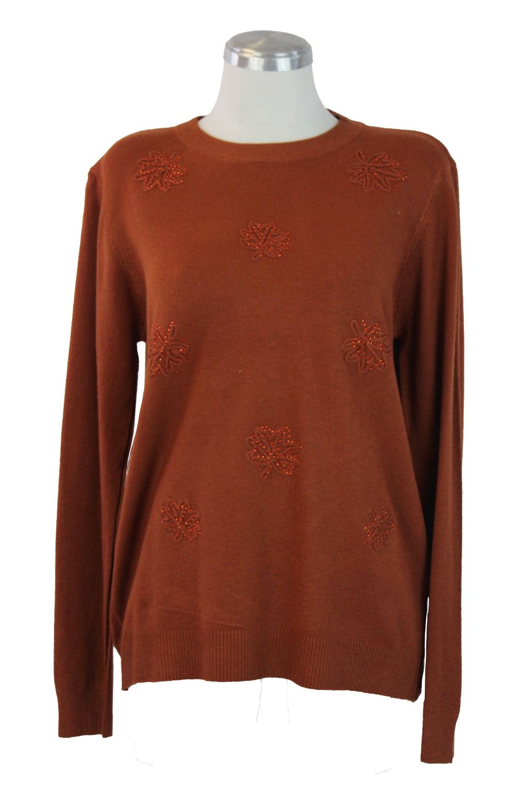 AF23797 Suéter Manga Larga Hojas de Piedras