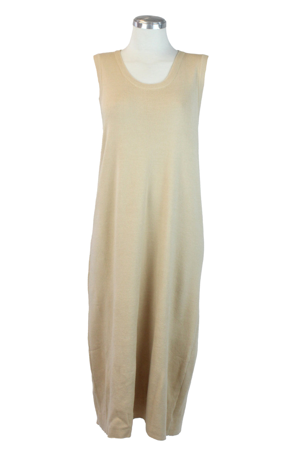 5766 Vestido Liso Tipo Suéter Tejido sin Mangas