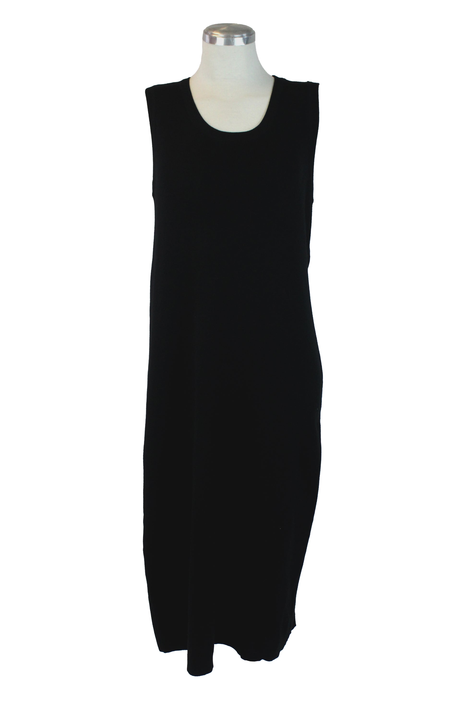5766 Vestido Liso Tipo Suéter Tejido sin Mangas