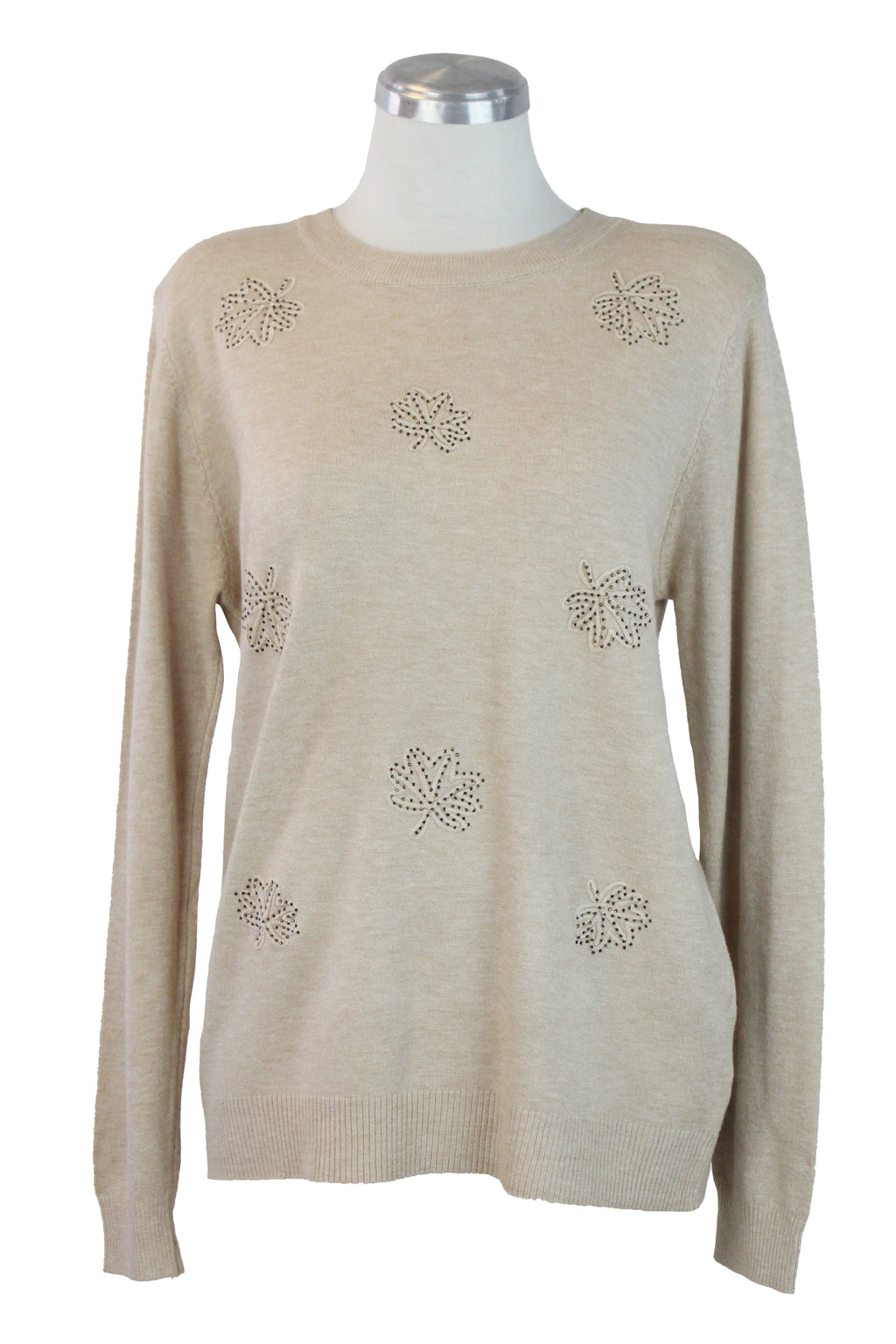 AF23797 Suéter Manga Larga Hojas de Piedras