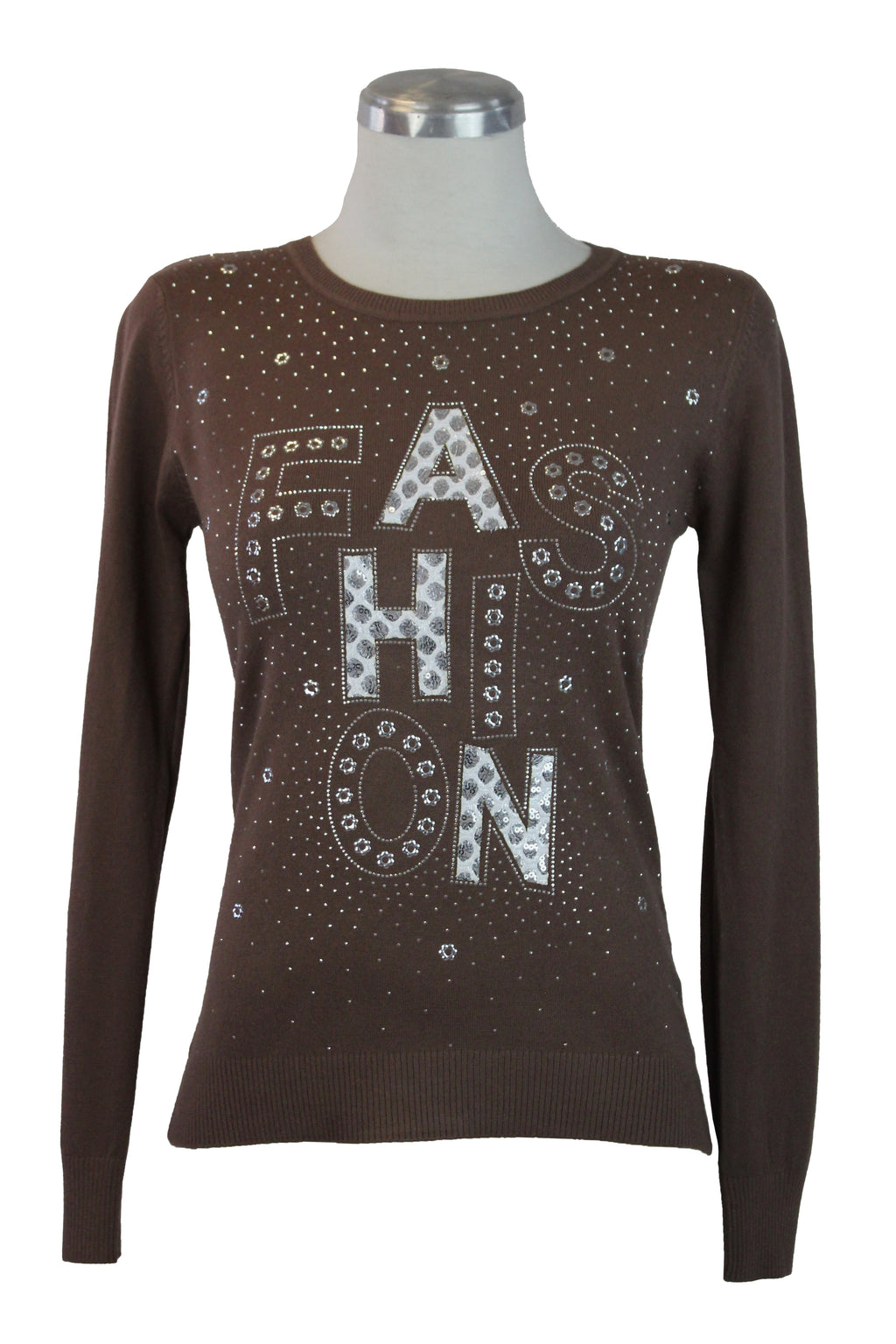 OJ-2781M Blusa Tipo Suéter Frase FASHION con Lentejuelas