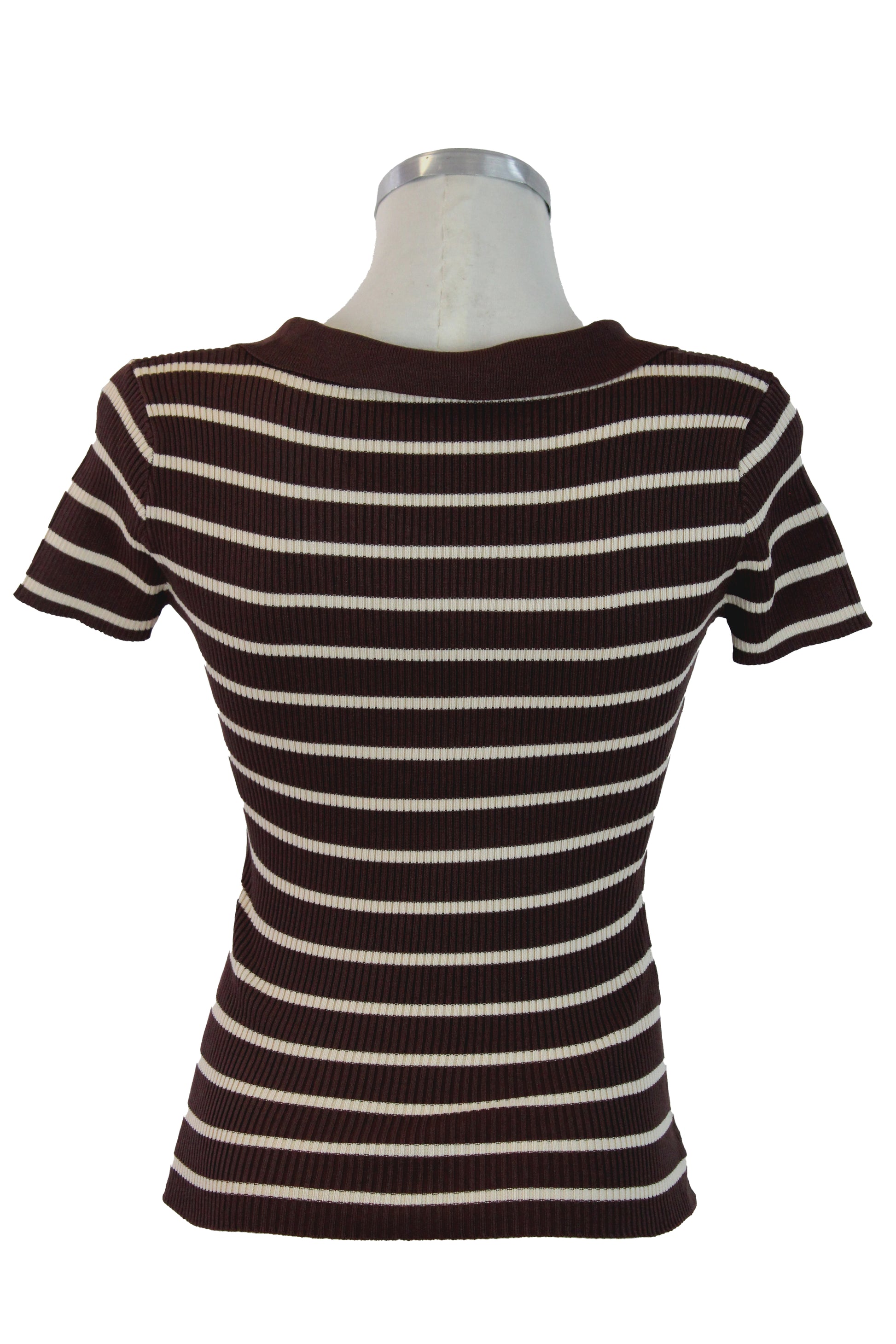 UB5050S Blusa Tejida con Escote y Rayas