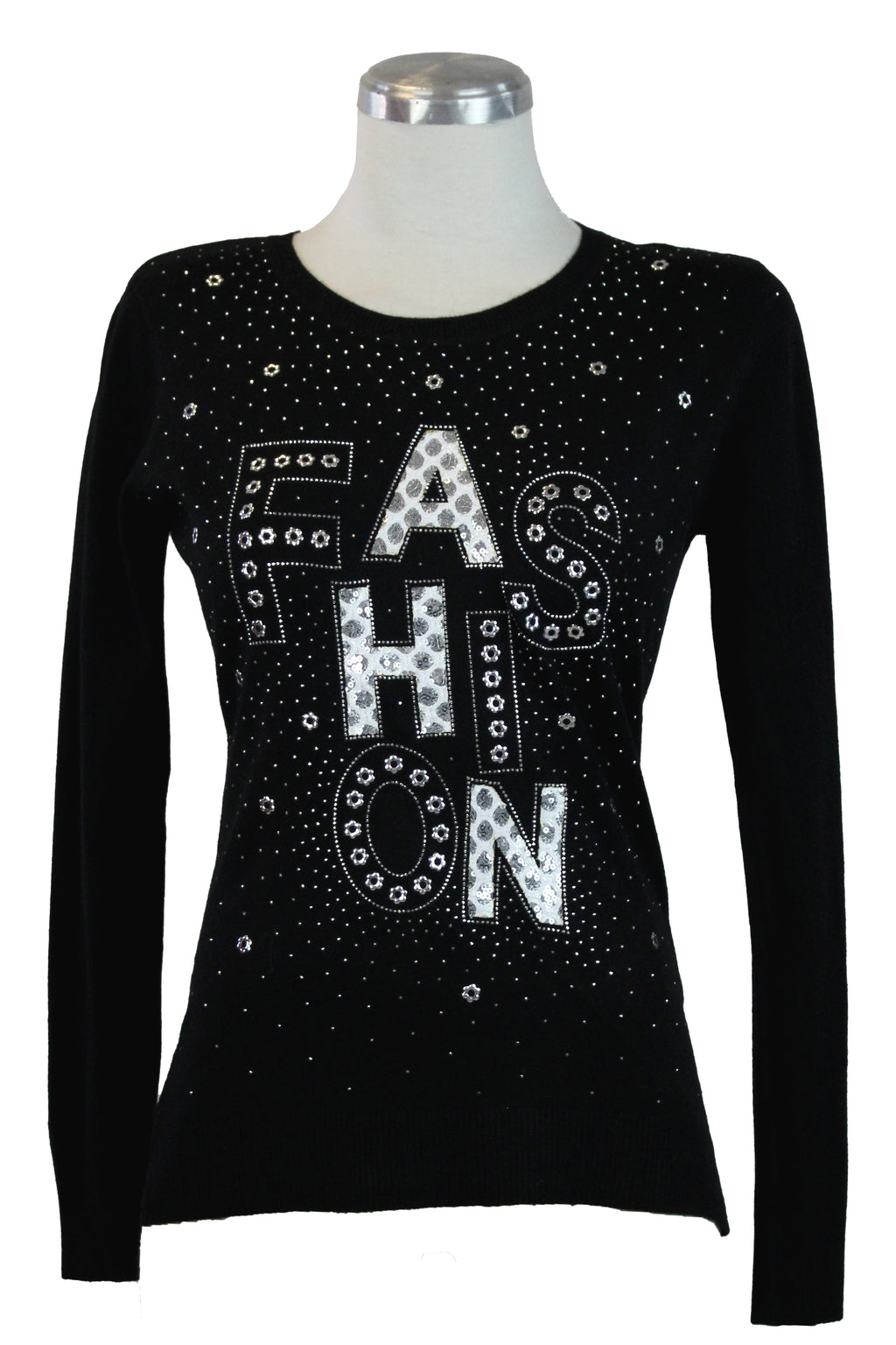 OJ-2781M Blusa Tipo Suéter Frase FASHION con Lentejuelas