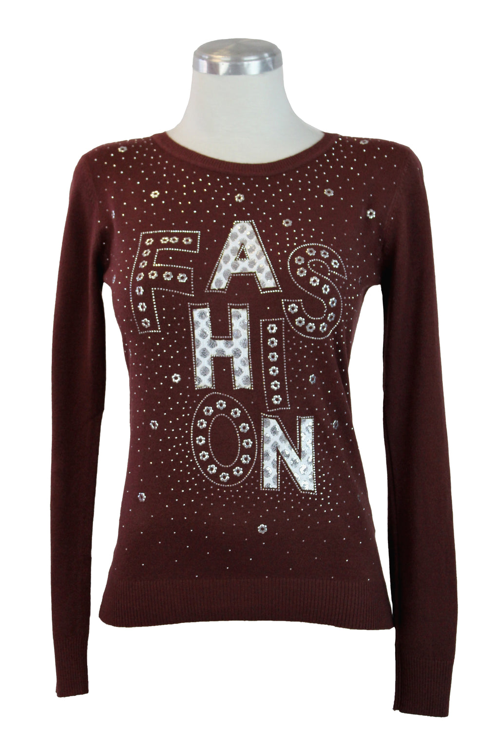 OJ-2781M Blusa Tipo Suéter Frase FASHION con Lentejuelas