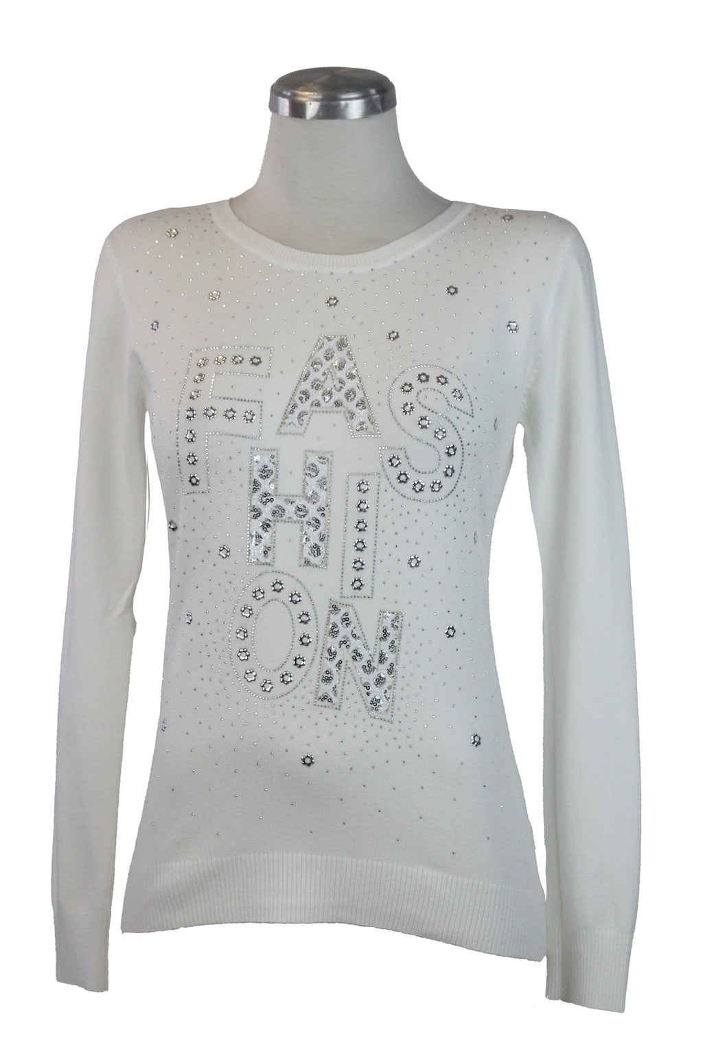 OJ-2781M Blusa Tipo Suéter Frase FASHION con Lentejuelas