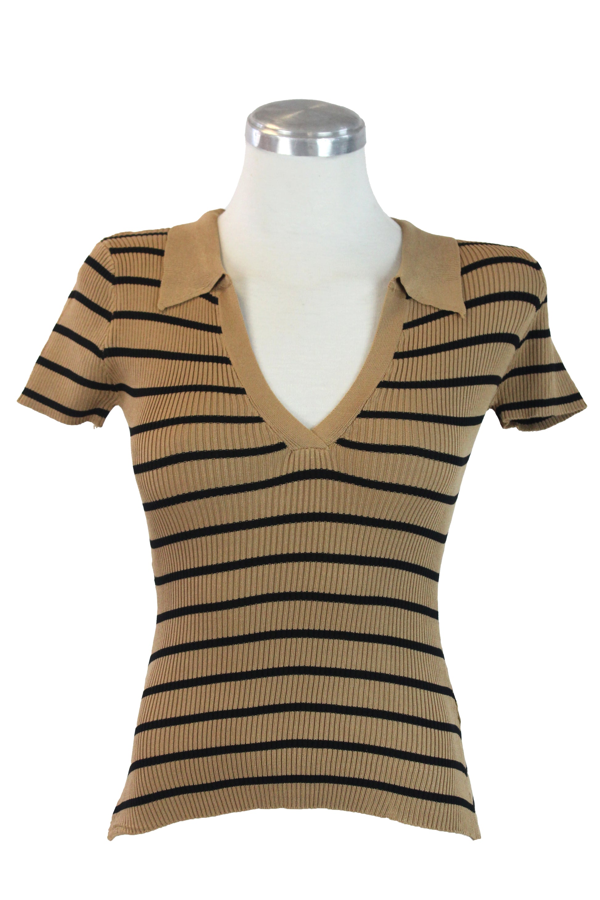 UB5050S Blusa Tejida con Escote y Rayas