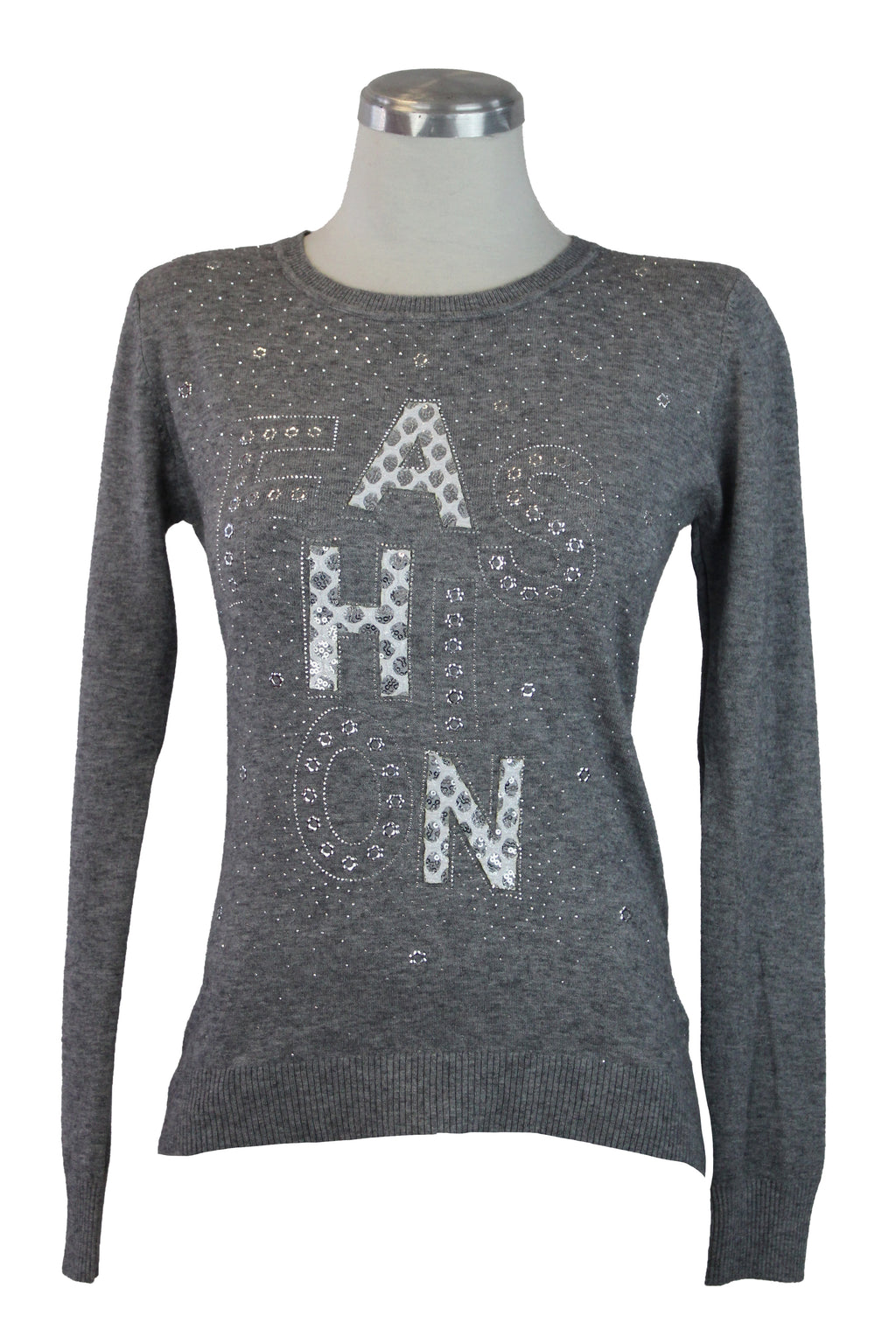 OJ-2781M Blusa Tipo Suéter Frase FASHION con Lentejuelas