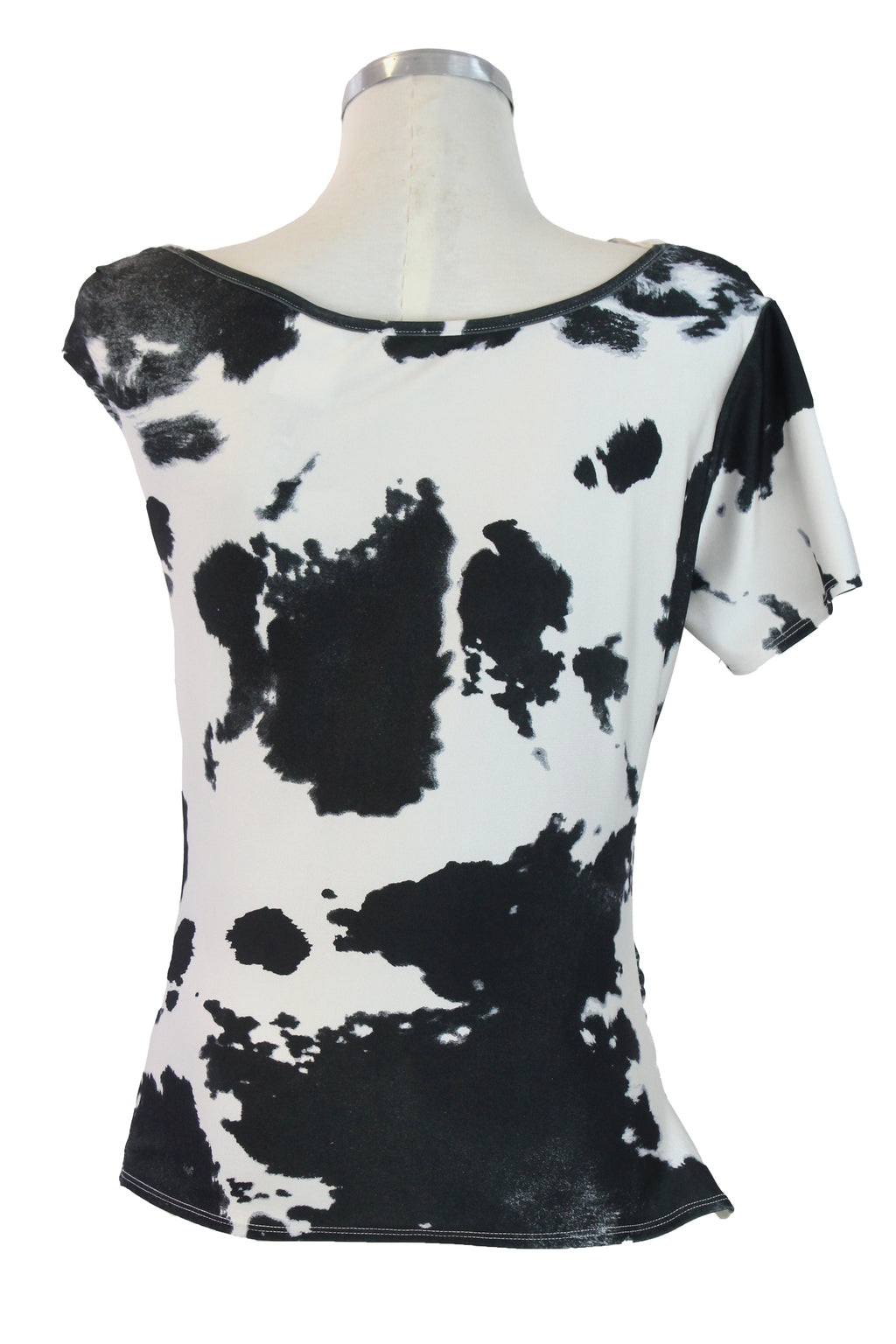 1260LV2J Blusa Estampado Vaca Accesorio Dorado en Manga