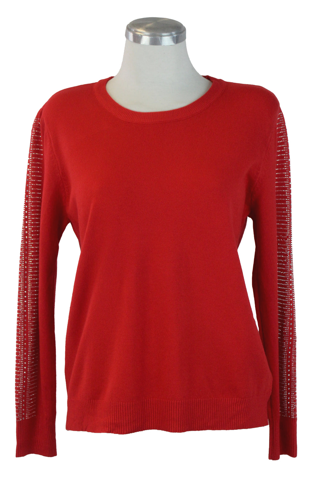 5131 Blusa Cuello Redondo Brillos en Mangas