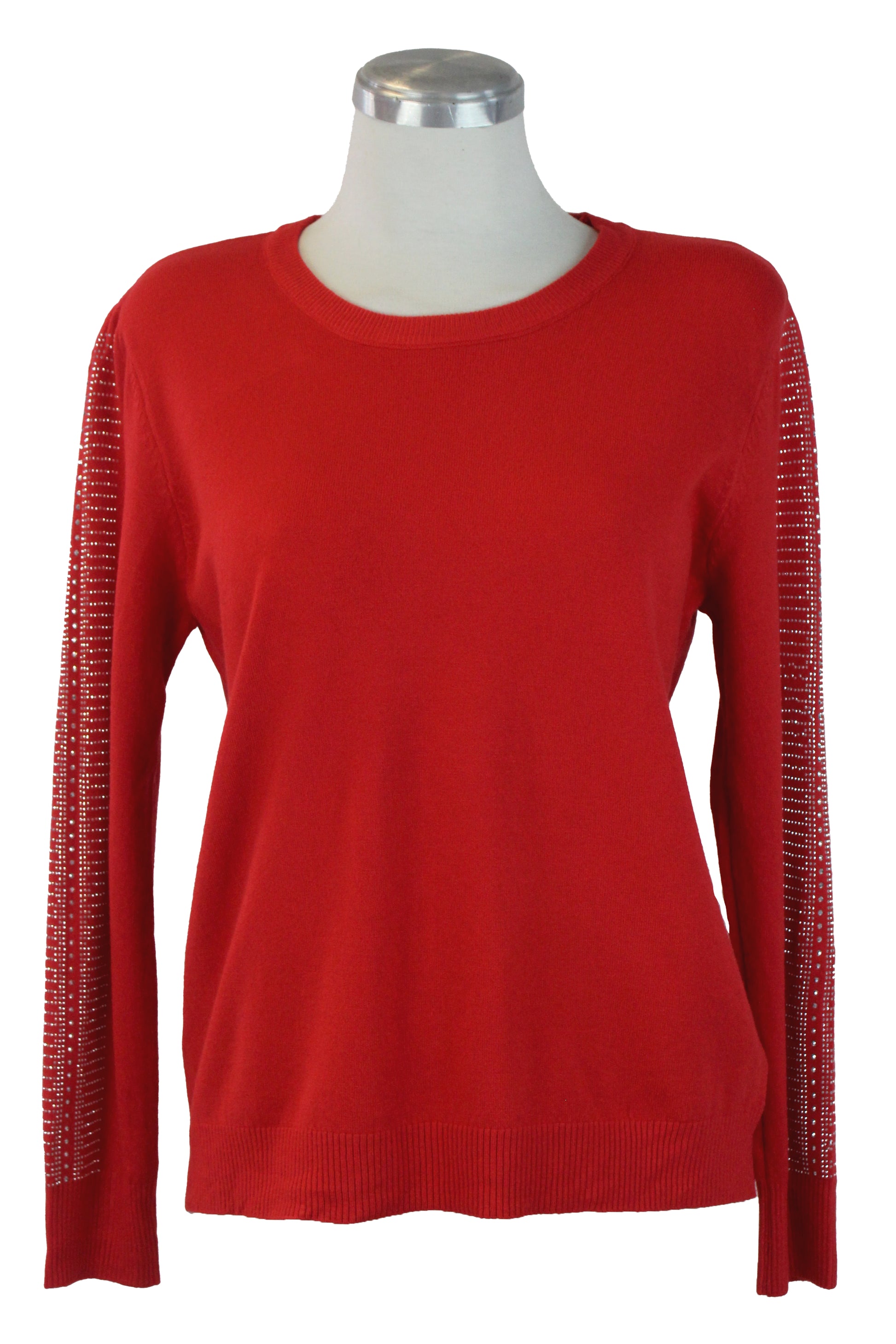 5131 Blusa Cuello Redondo Brillos en Mangas