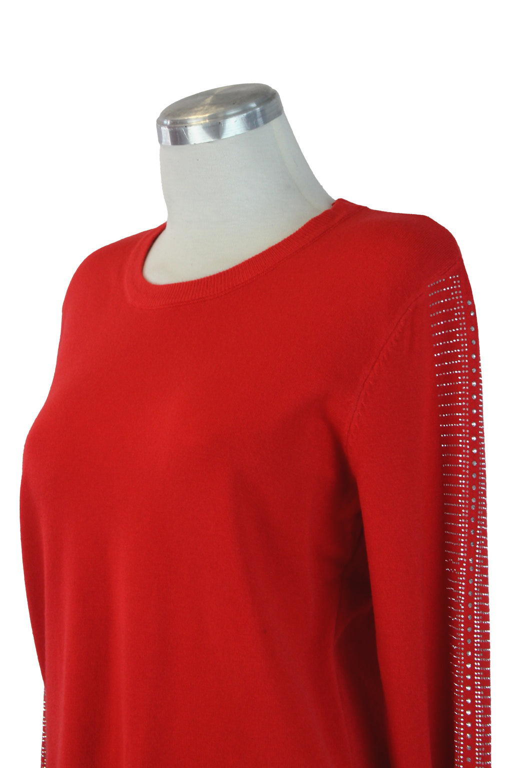 5131 Blusa Cuello Redondo Brillos en Mangas