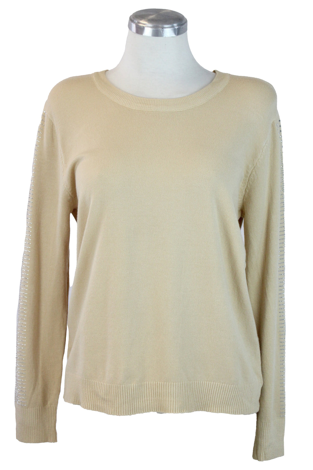 5131 Blusa Cuello Redondo Brillos en Mangas