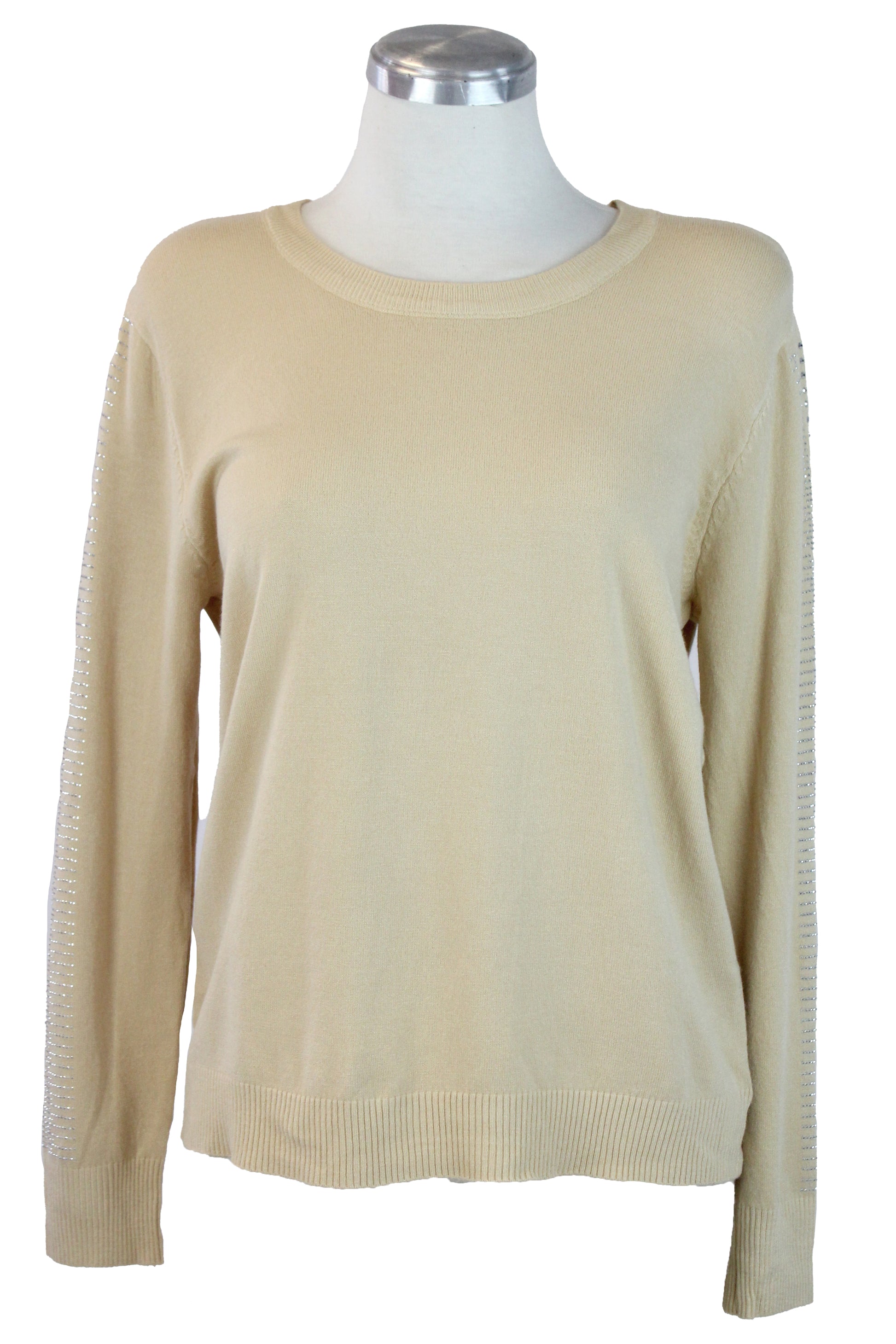 5131 Blusa Cuello Redondo Brillos en Mangas