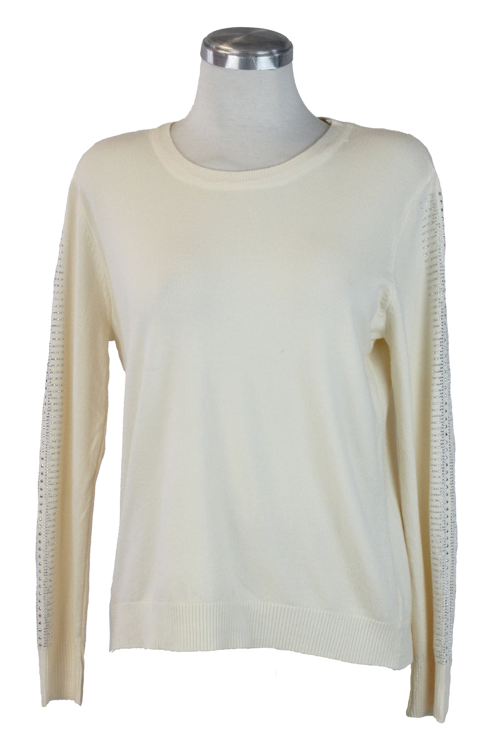 5131 Blusa Cuello Redondo Brillos en Mangas