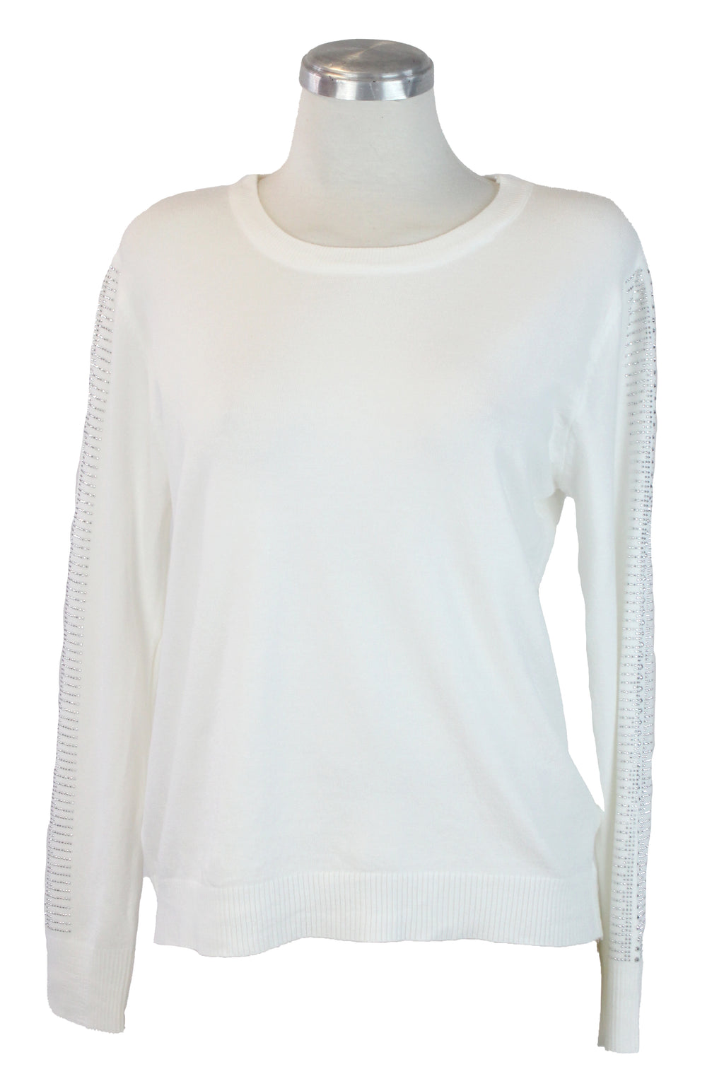 5131 Blusa Cuello Redondo Brillos en Mangas