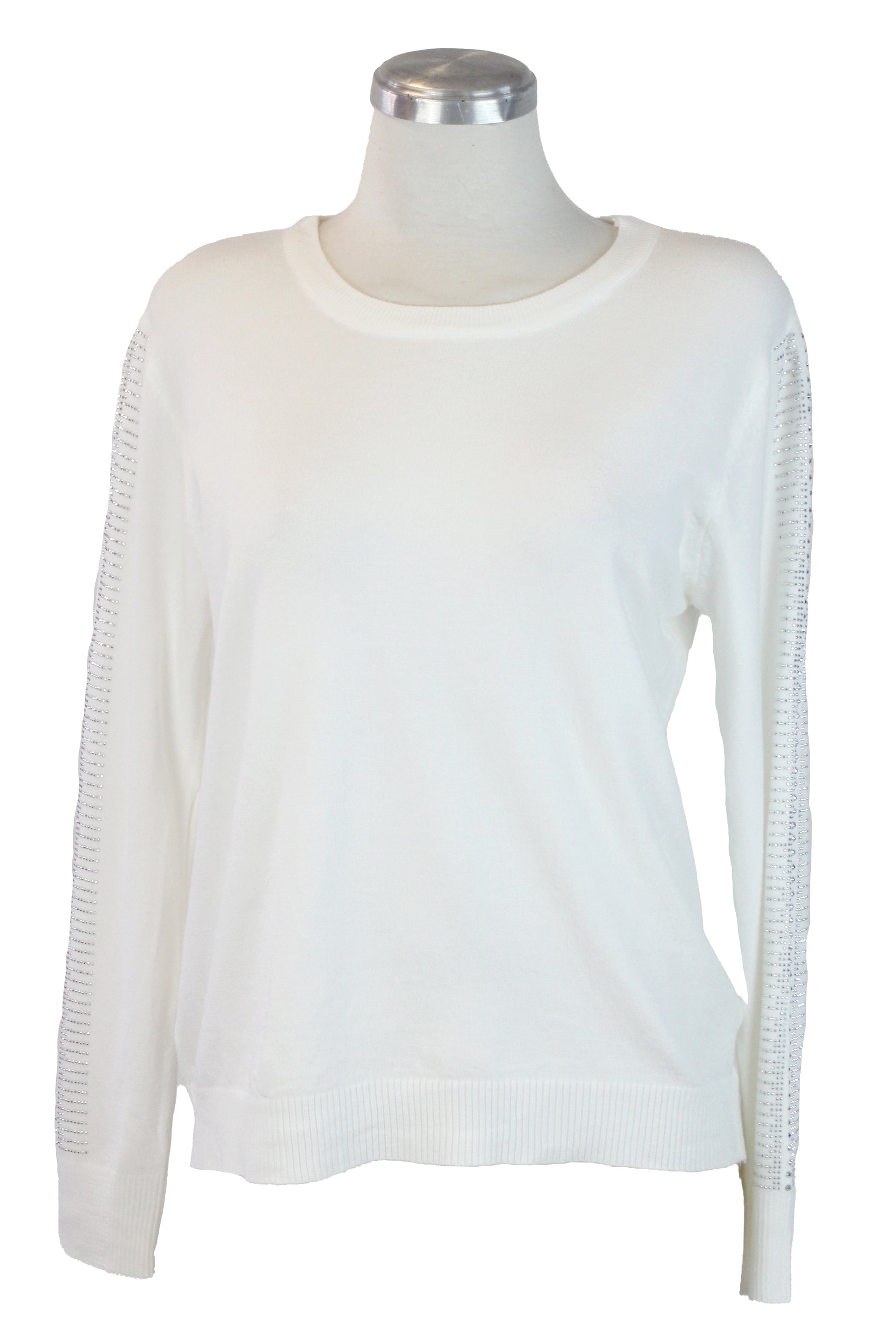 5131 Blusa Cuello Redondo Brillos en Mangas