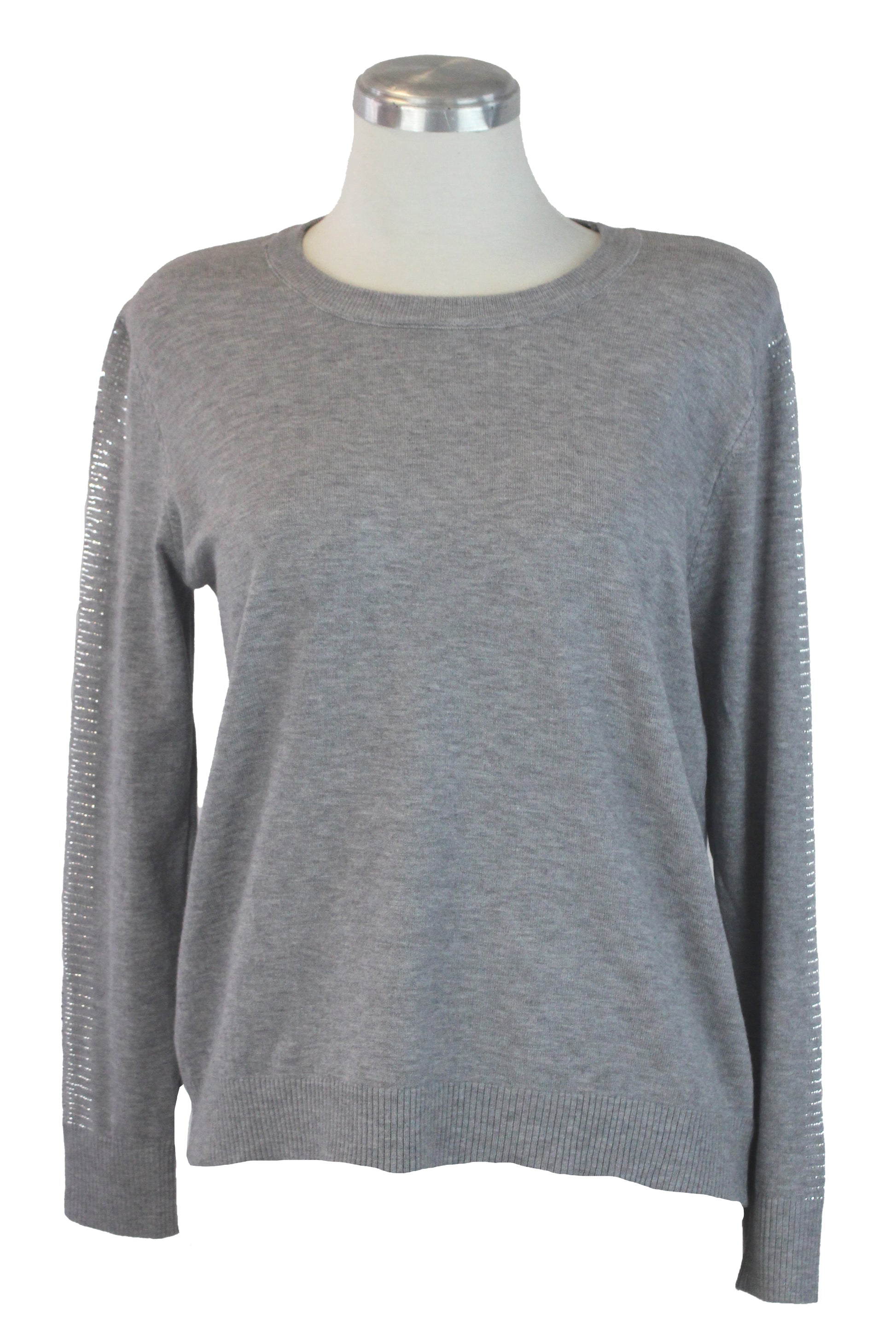 5131 Blusa Cuello Redondo Brillos en Mangas