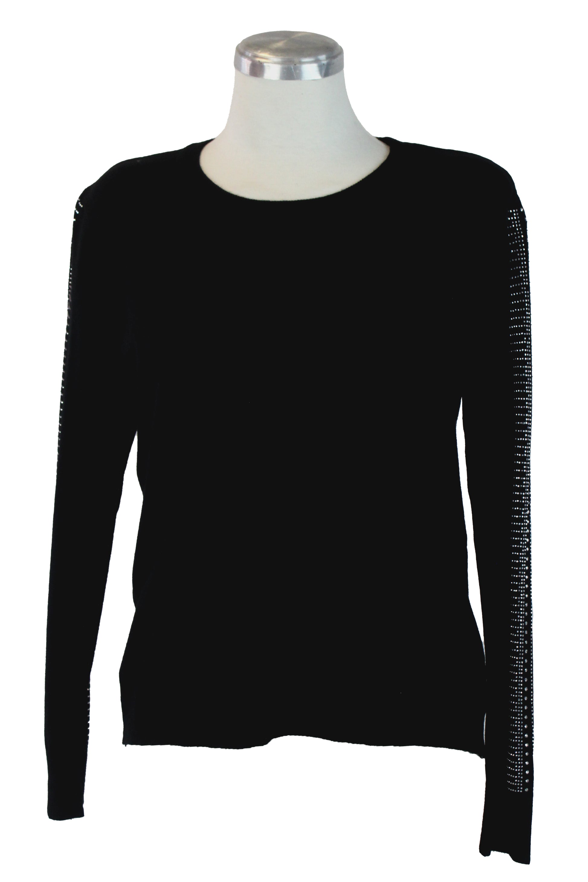 5131 Blusa Cuello Redondo Brillos en Mangas