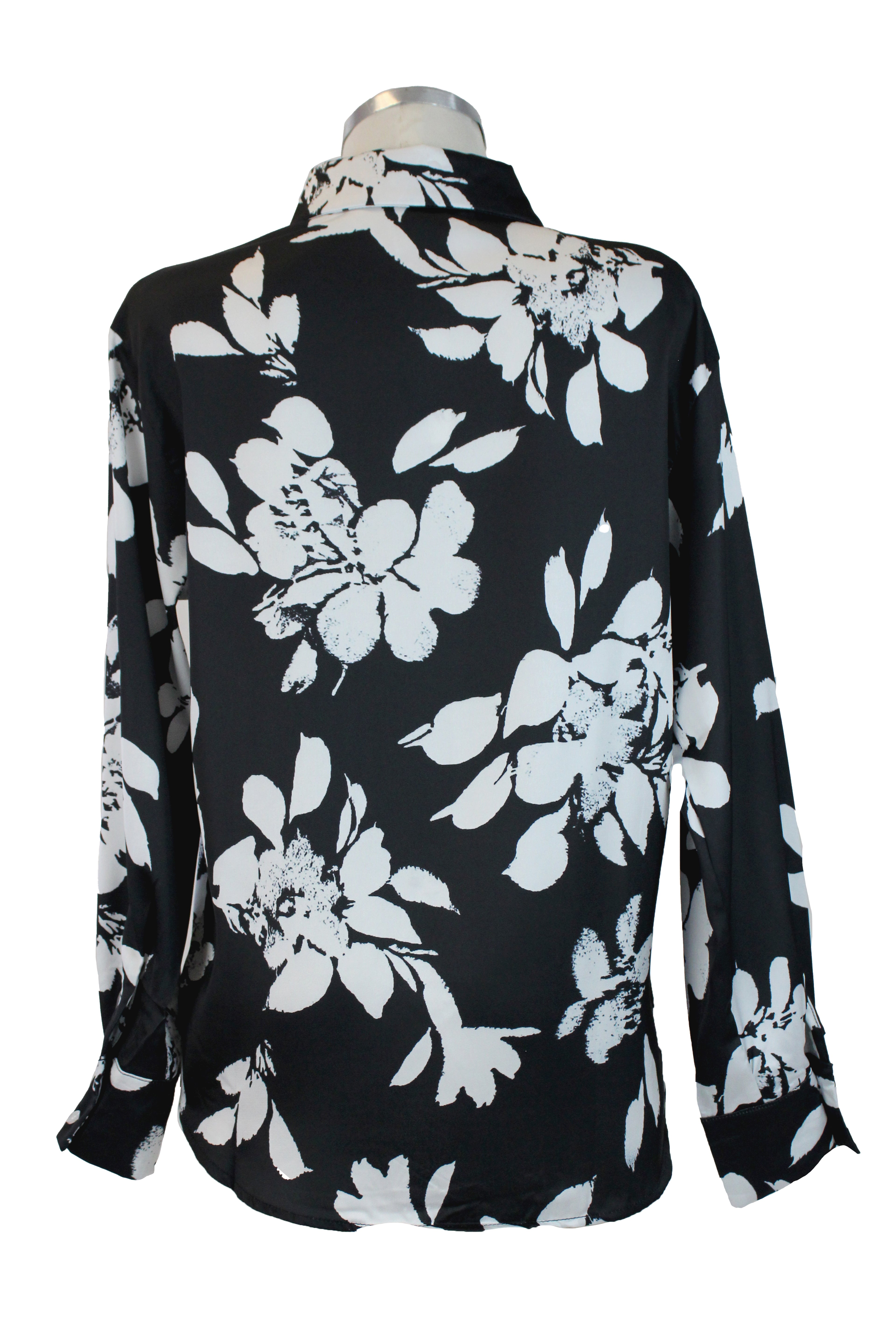 CY-2075 Camisa Floreada con Botones Transparentes