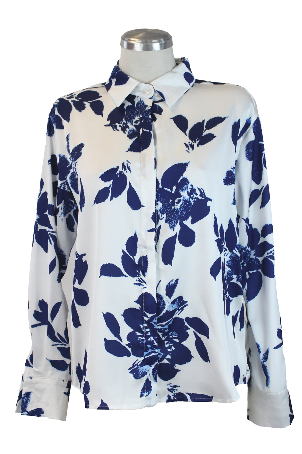 CY-2075 Camisa Floreada con Botones Transparentes