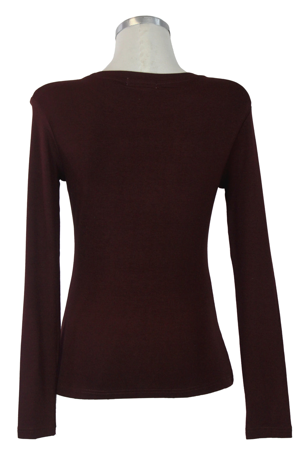 T3143 Blusa Básica de Manga Larga Cuello Redondo