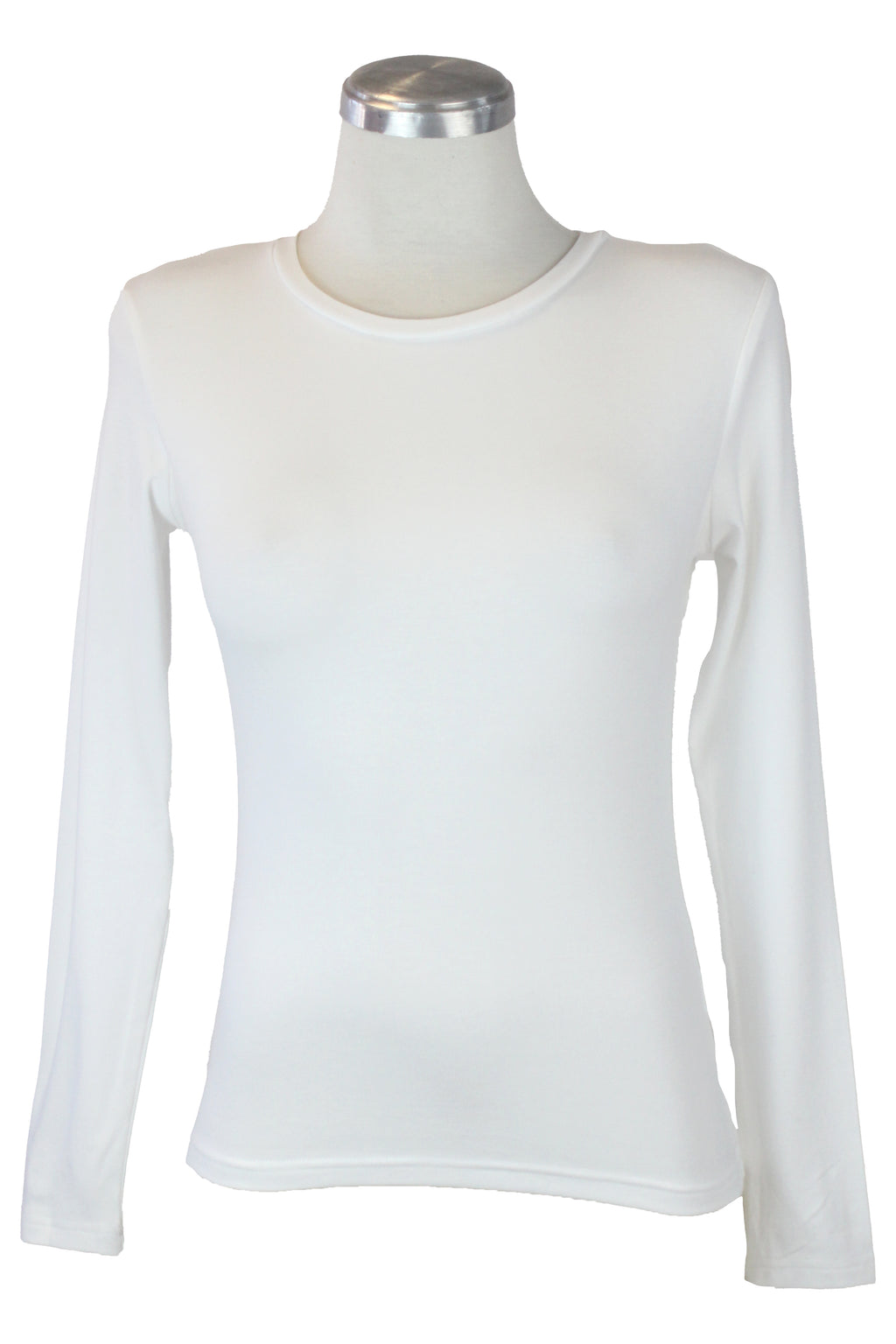 T3143 Blusa Básica de Manga Larga Cuello Redondo