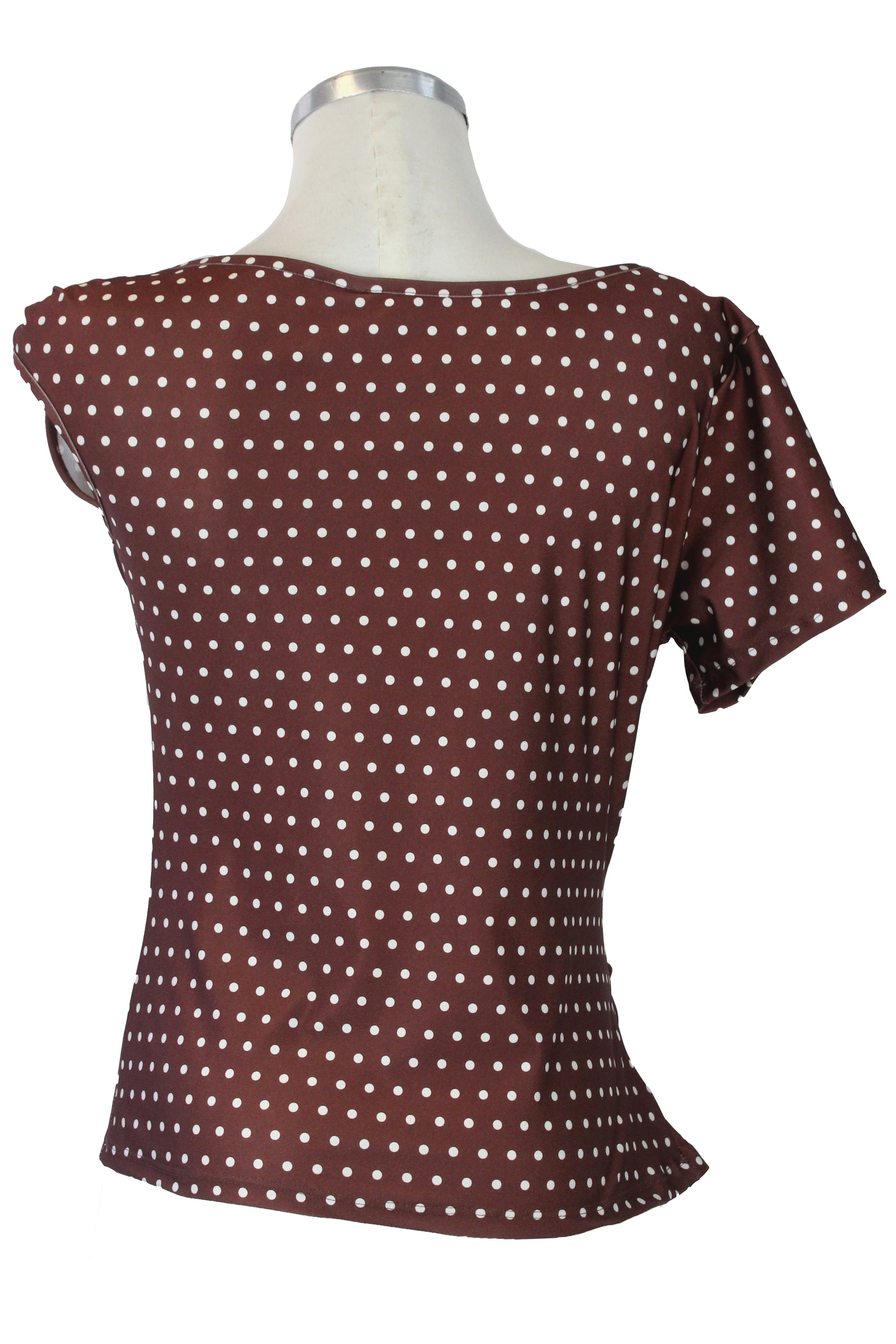 1260LBJ Blusa con Lunares y Broche Dorado