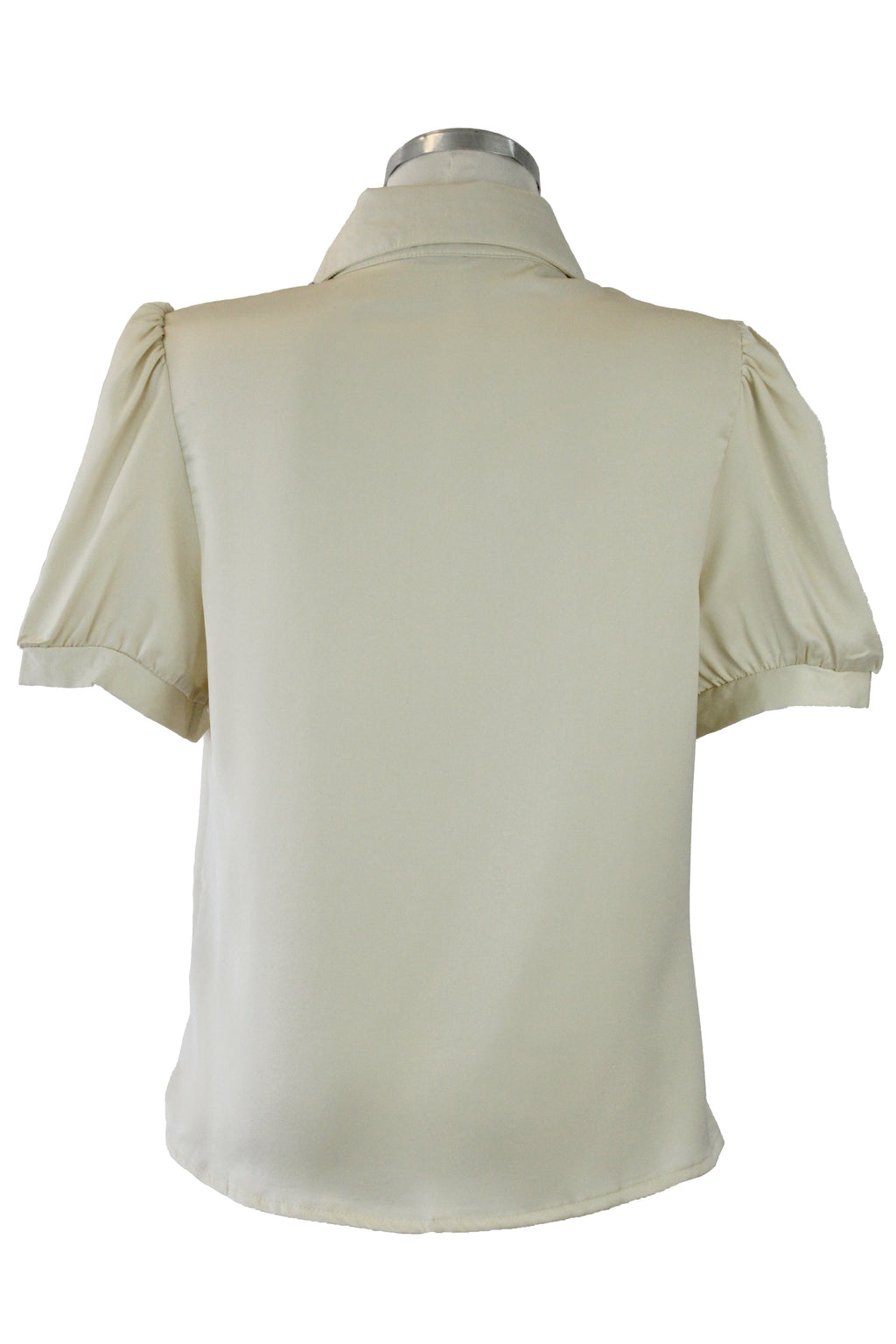 CH6603 Blusa Camisera Satin Cuello Picos Pedreria