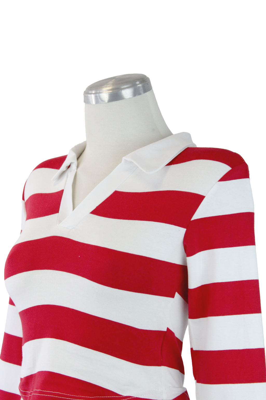 S11949 Blusa manga larga crop líneas horizontales