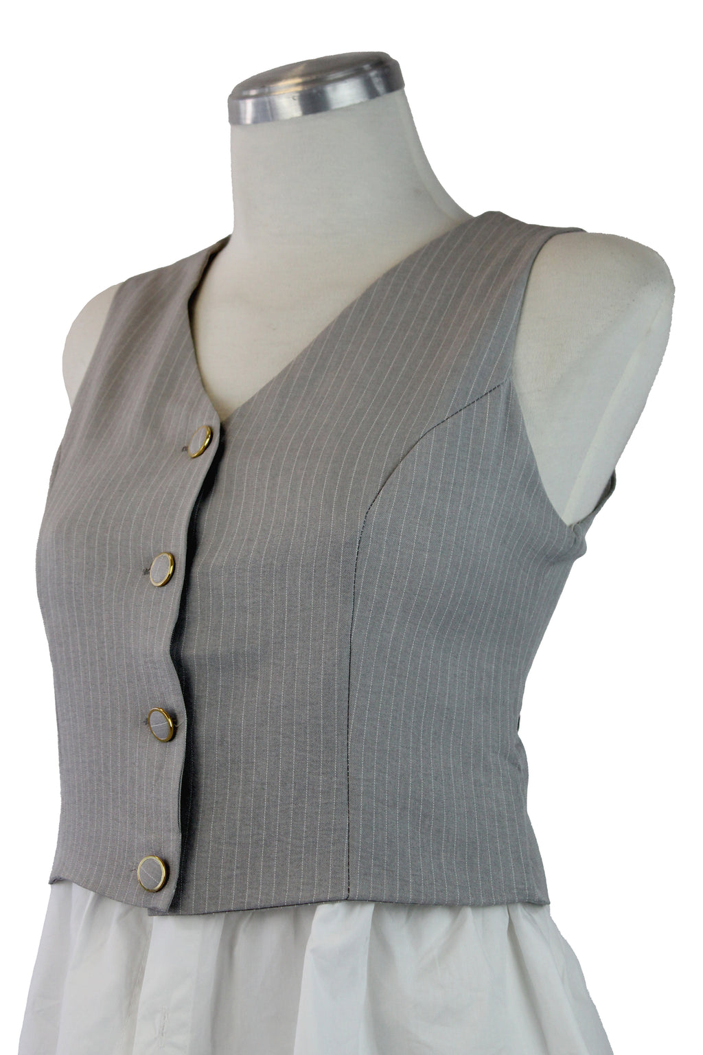 DS1025 Chaleco rayado parte camisa superior