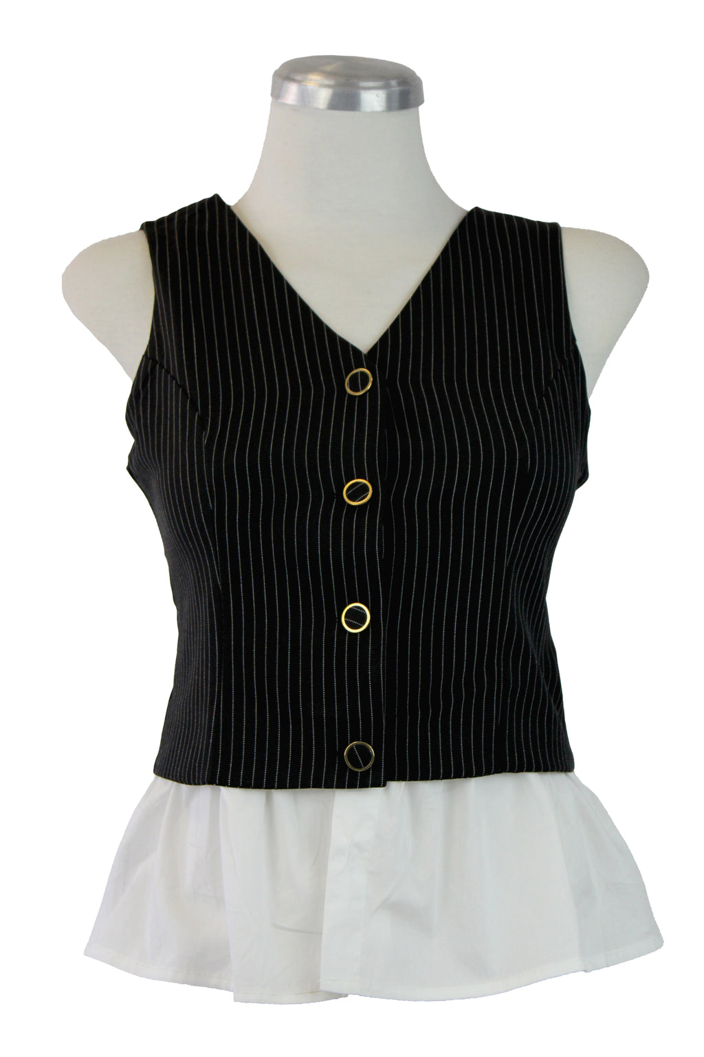 DS1025 Chaleco rayado parte camisa superior