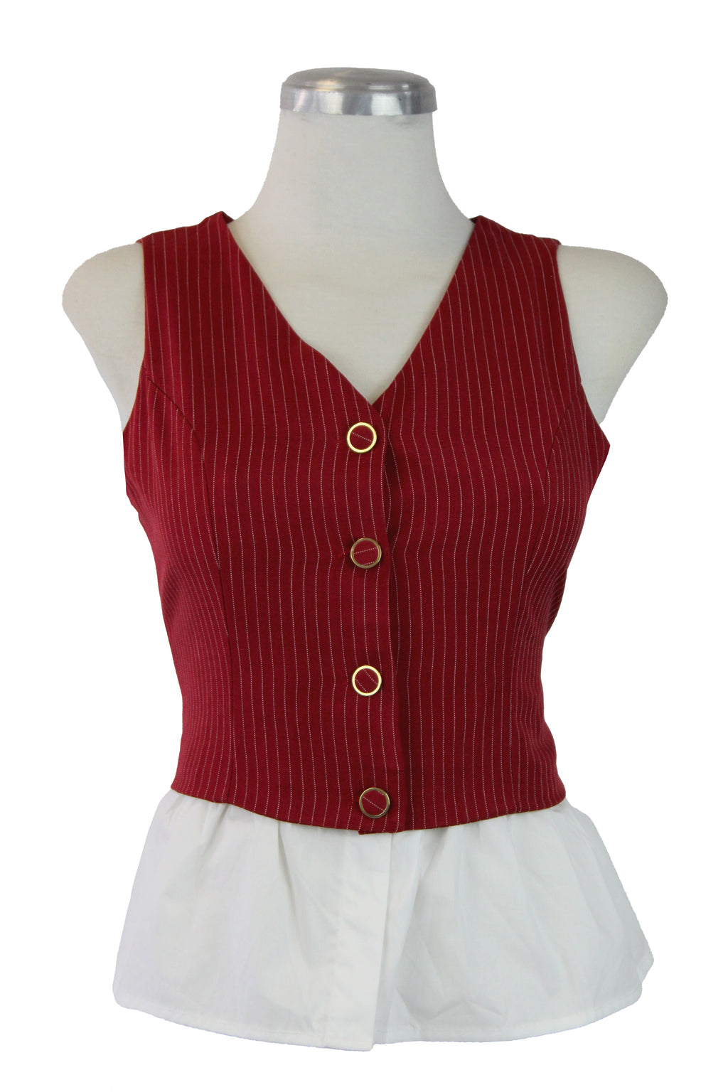 DS1025 Chaleco rayado parte camisa superior