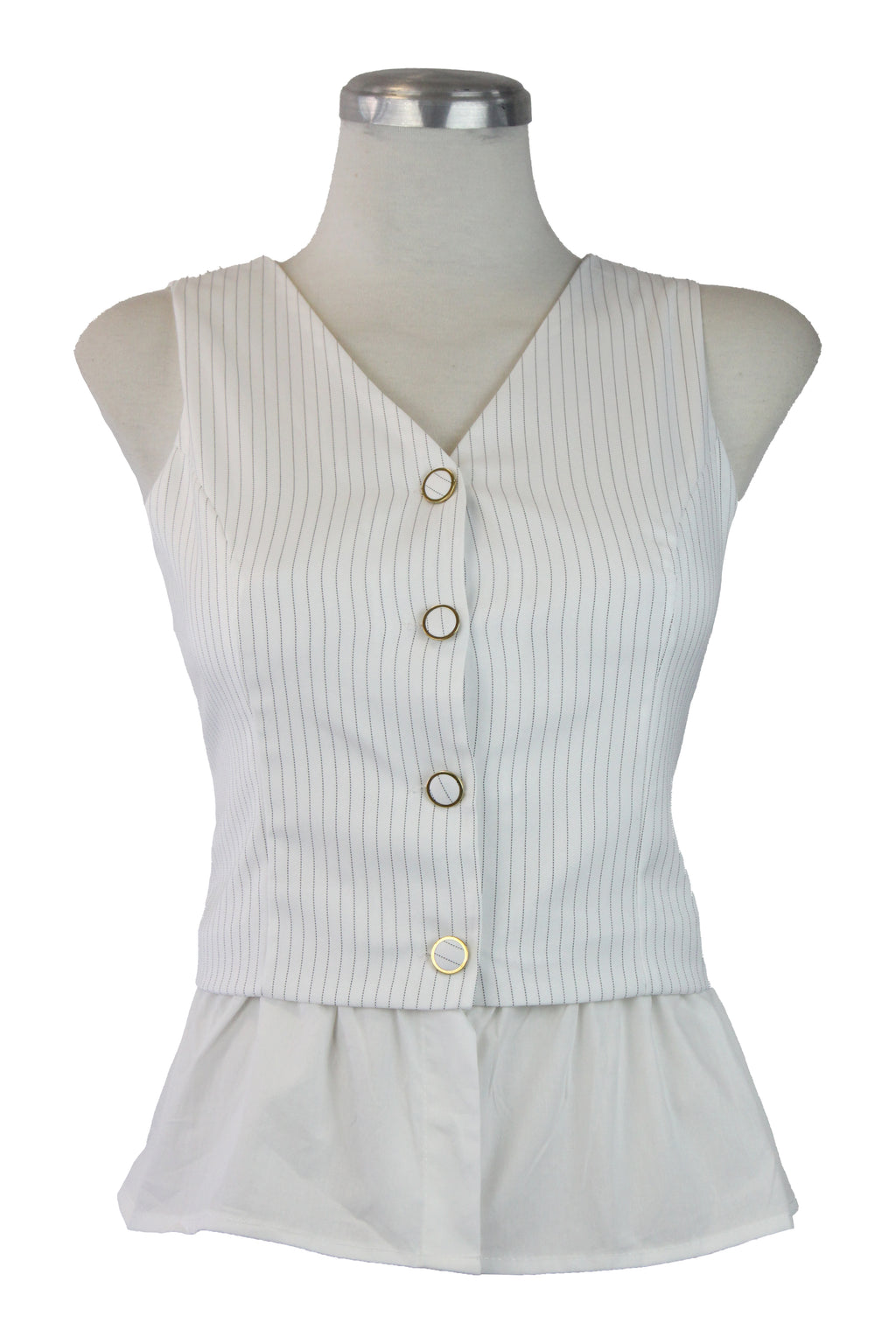 DS1025 Chaleco rayado parte camisa superior