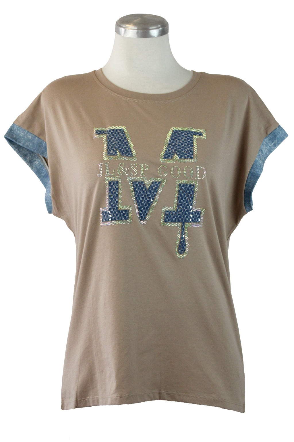 A10602 Blusa M con brillos y lentejuelas