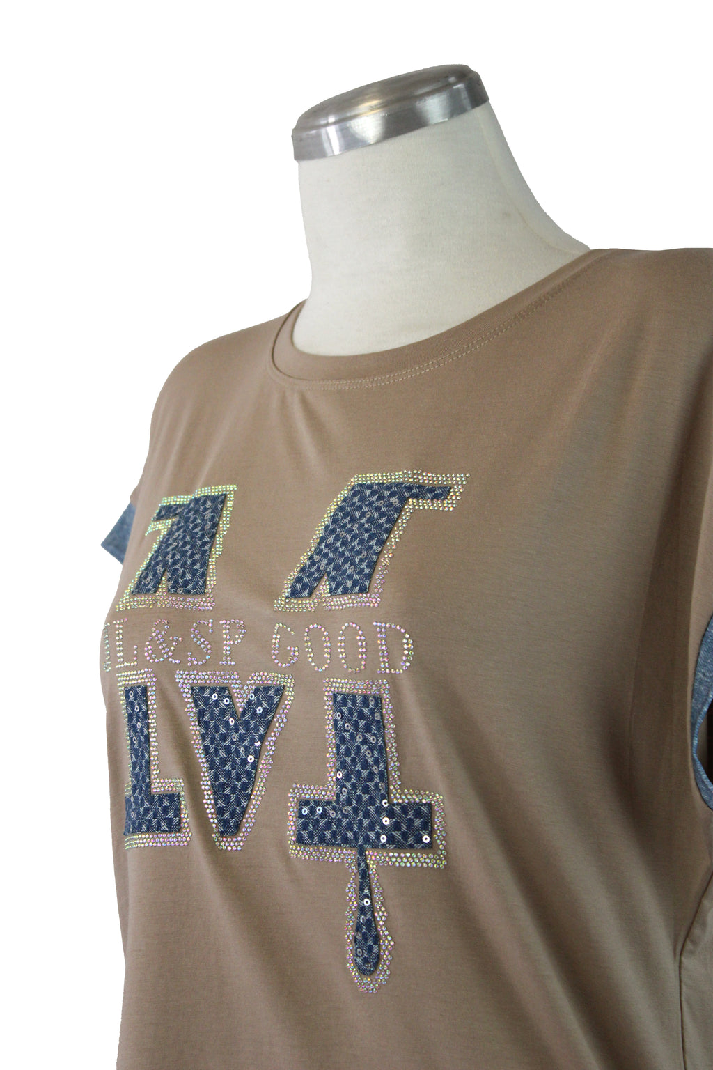 A10602 Blusa M con brillos y lentejuelas