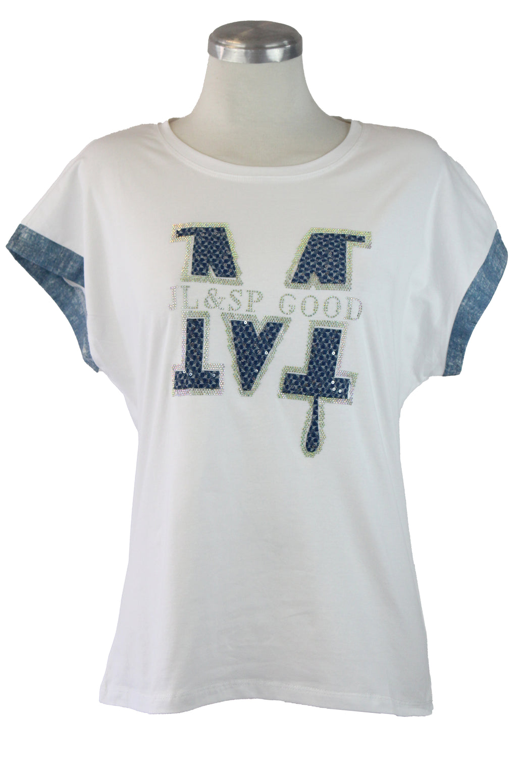 A10602 Blusa M con brillos y lentejuelas