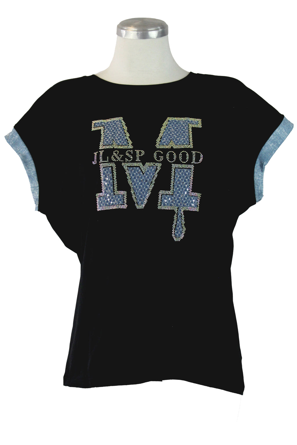 A10602 Blusa M con brillos y lentejuelas